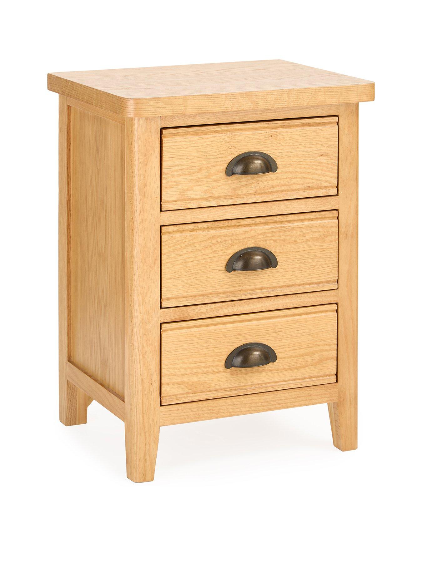Image 3 of 7 of The Very Collection Ashwin Ready Assembled 3 Drawer Bedside Chest&nbsp;-&nbsp;contains Solid Wood