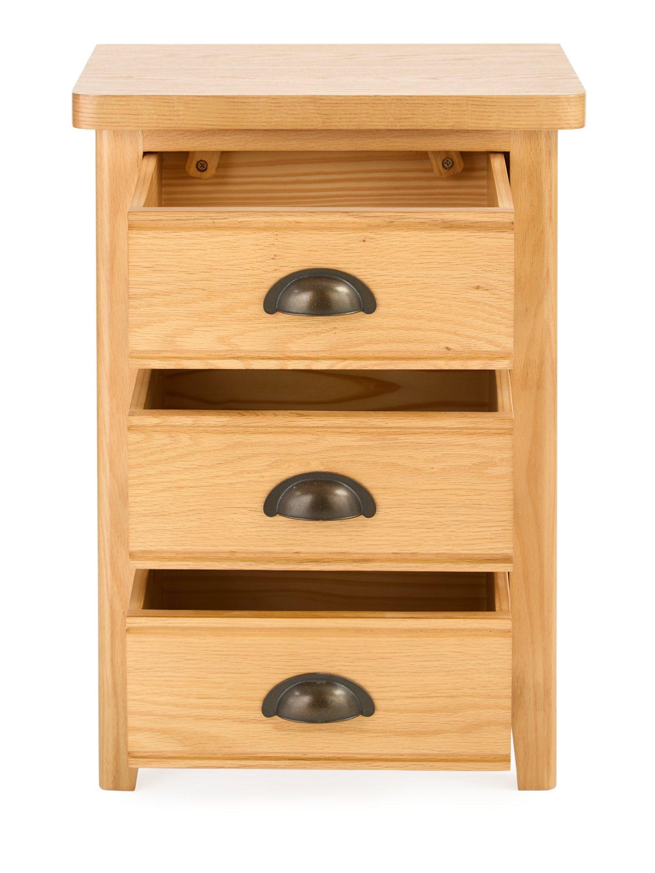 Image 4 of 7 of The Very Collection Ashwin Ready Assembled 3 Drawer Bedside Chest&nbsp;-&nbsp;contains Solid Wood