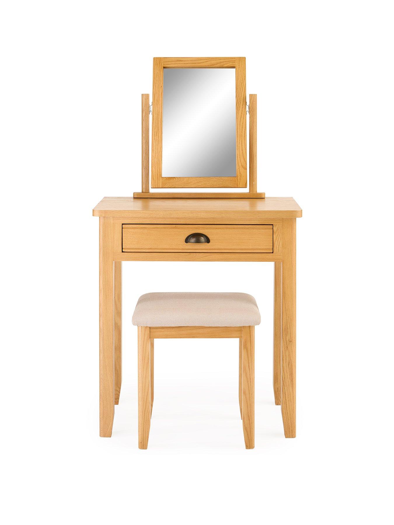Image 2 of 7 of Very Home Ashwin Part Assembled&nbsp;Dressing Table, Stool &amp; Mirror Set&nbsp;- contains Solid Wood