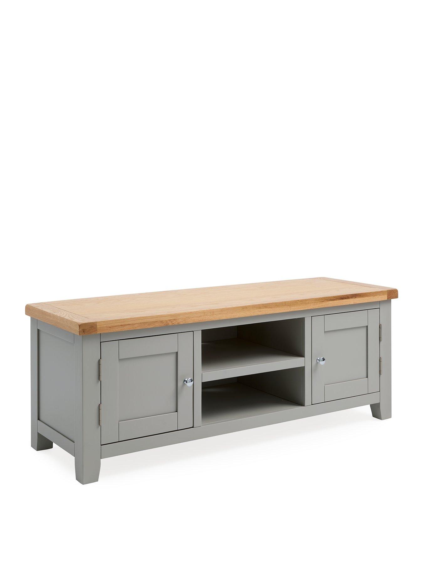  image of very-home-hamiltonnbspready-assembled-2-door-tv-unitnbsp-nbspfits-up-to-50-inch-tvnbsp-nbsplight-greyoak-effectnbsp--contains-solid-wood