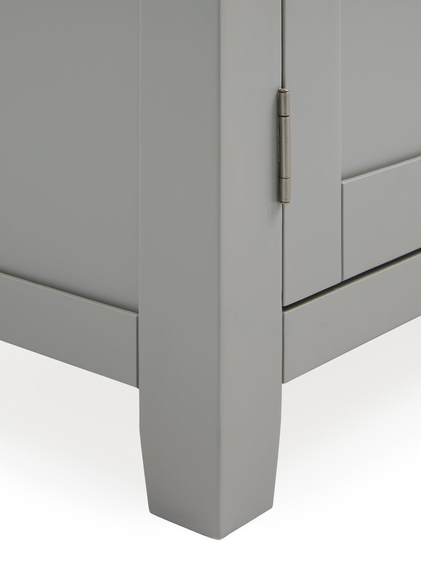 Image 7 of 7 of Very Home Hamilton Ready Assembled 3 Door, 3 Drawer Sideboard - Light Grey/Oak - contains Solid Wood