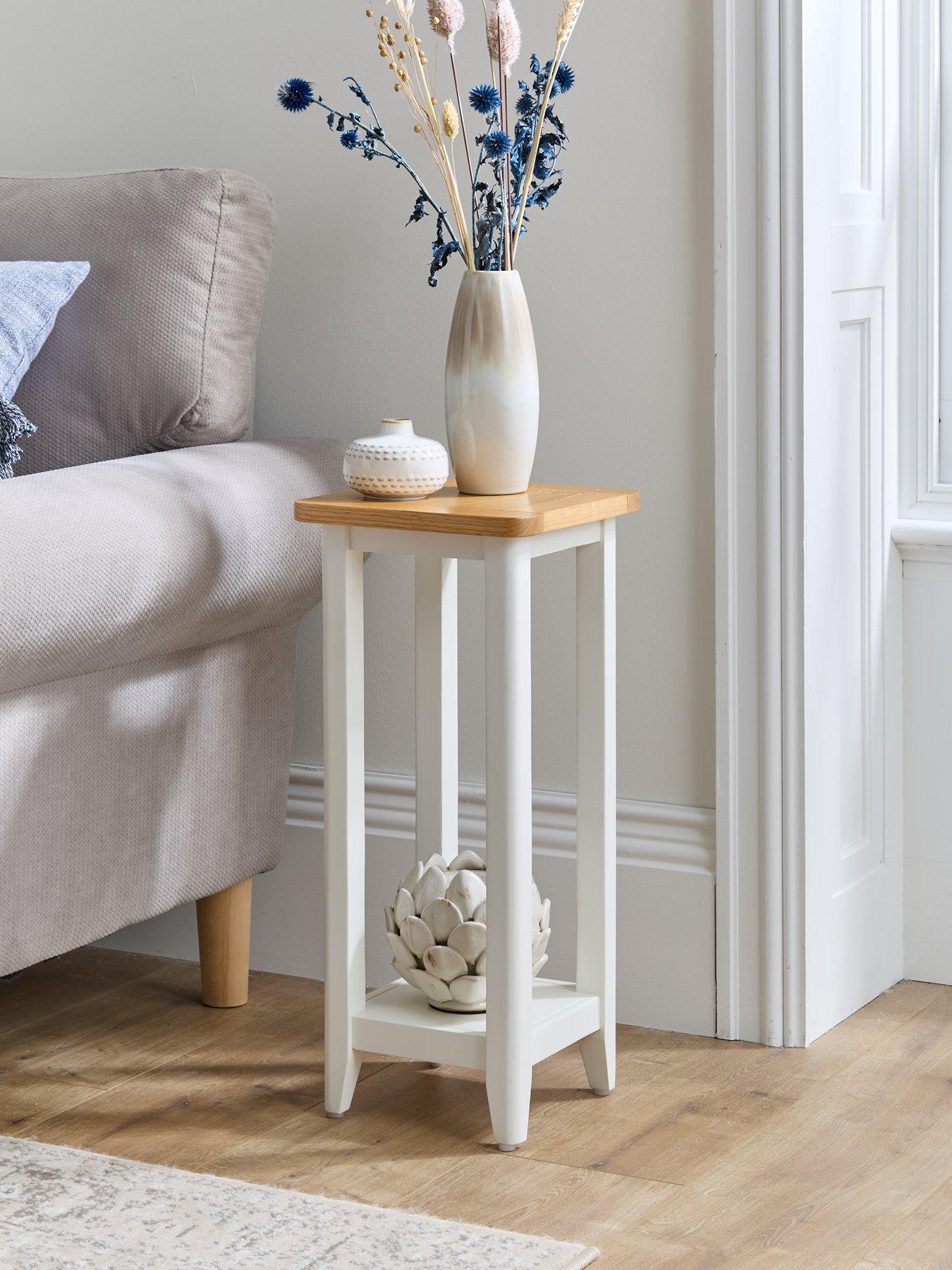 undefined Harbour Ready Assembled Side Table - White/Oak