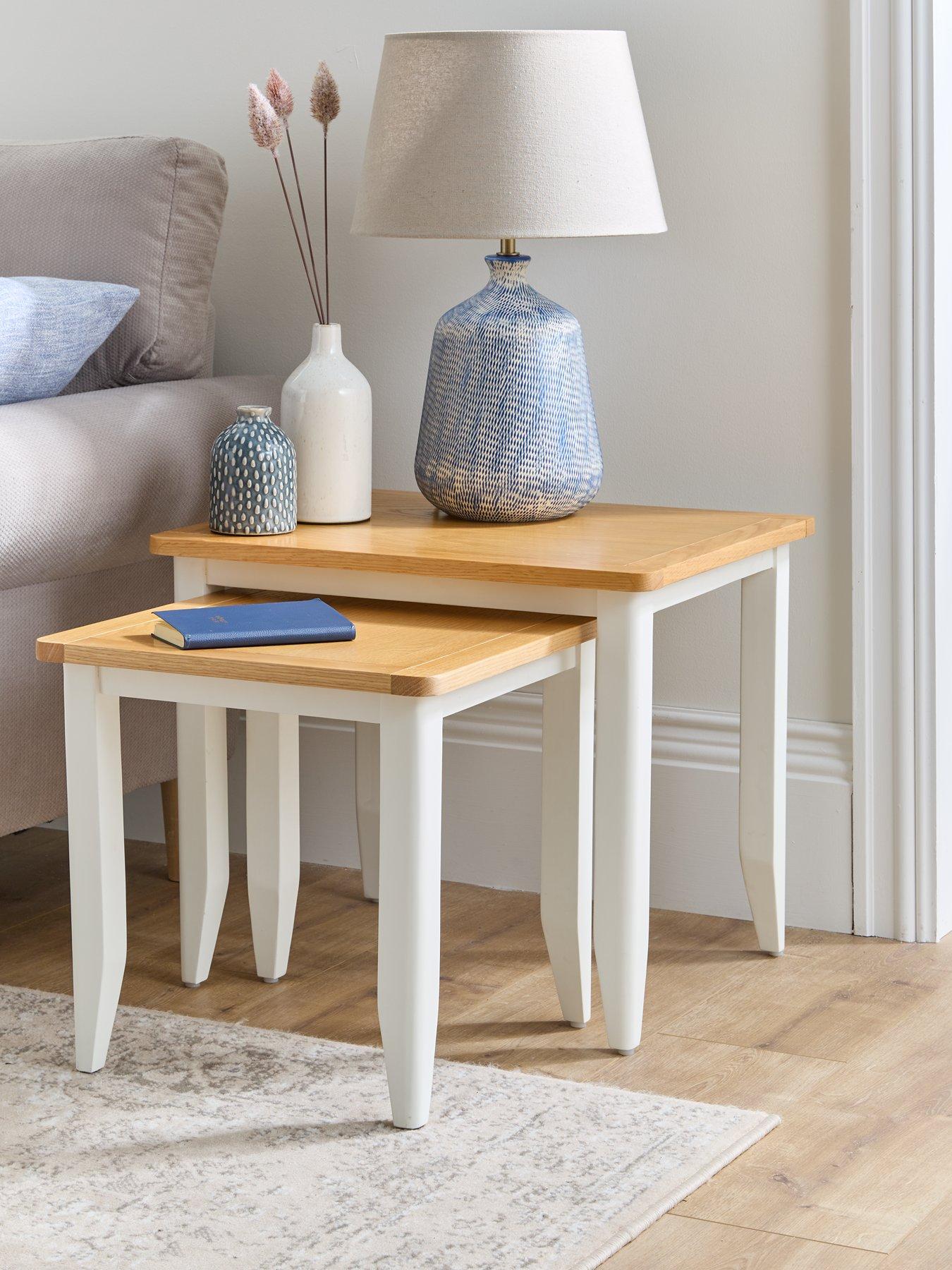 The Very Collection Harbour Ready Assembled Nest of 2 Tables - White/Oak
