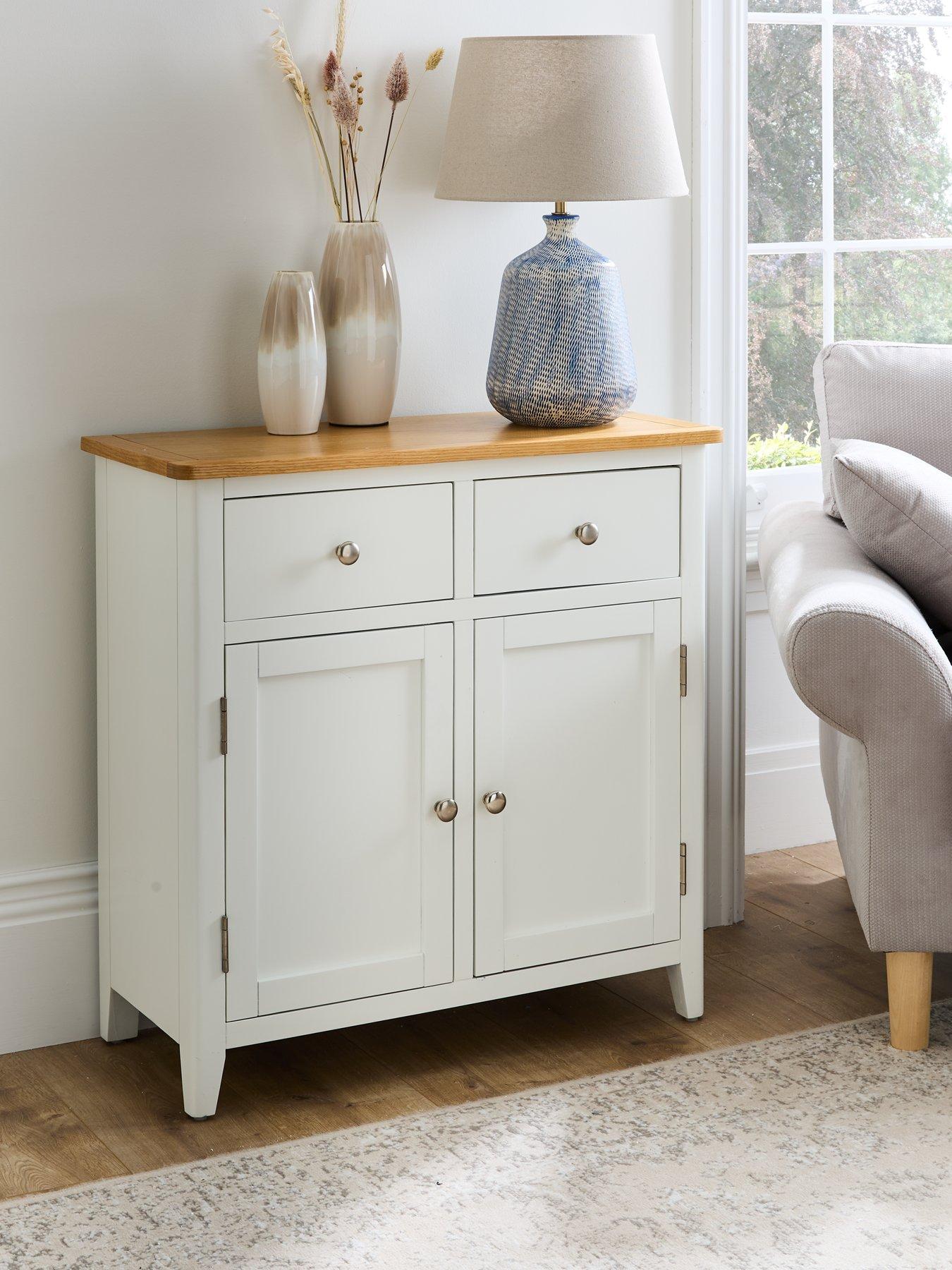 The Very Collection Harbour Ready Assembled Sideboard 2 Door, 2 Drawer - White/Oak