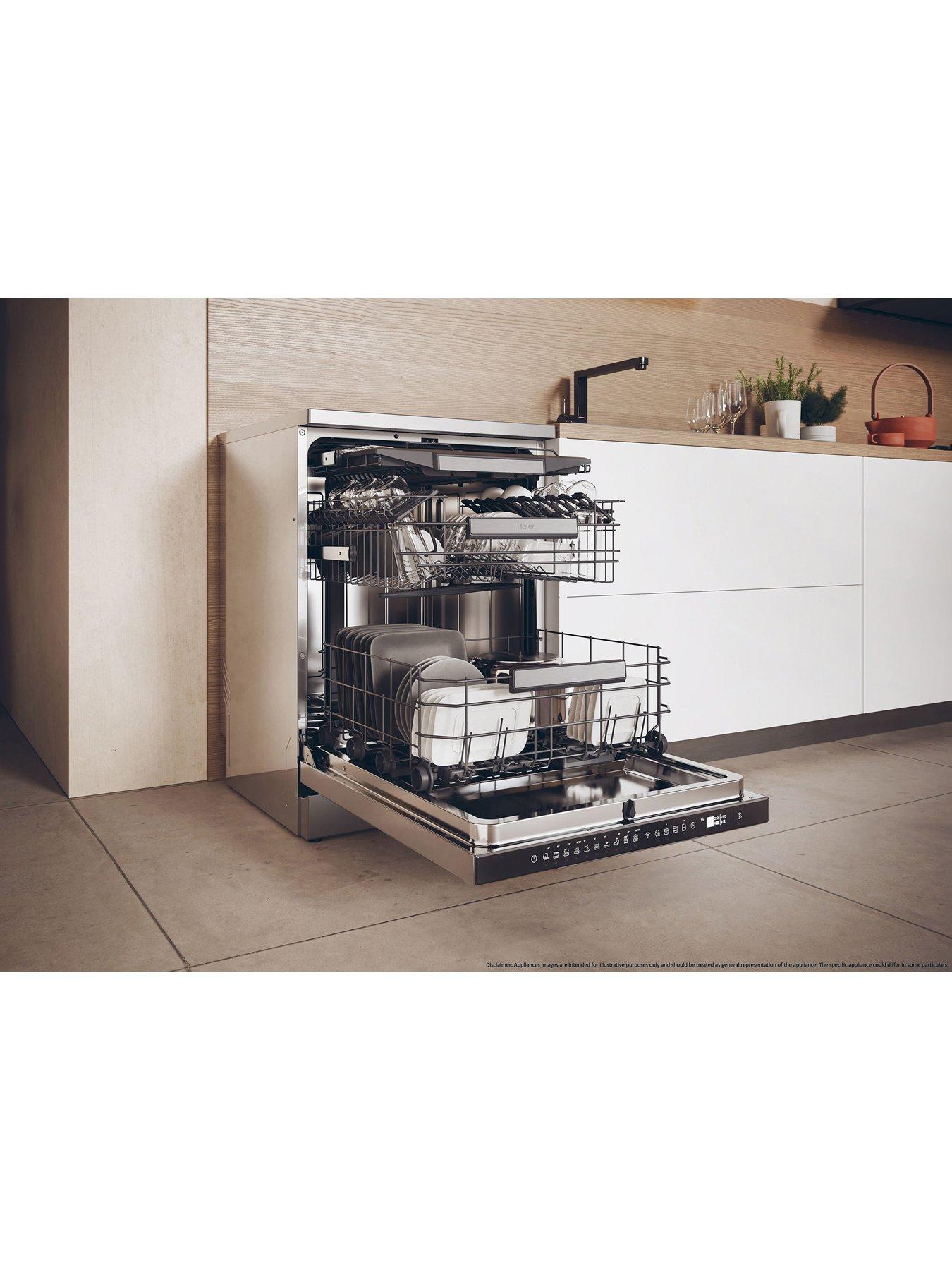  image of haier-i-pro-shine-xf-5c4m1x-80-full-size-dishwasher-15-place-setting-wifi-stainless-steel