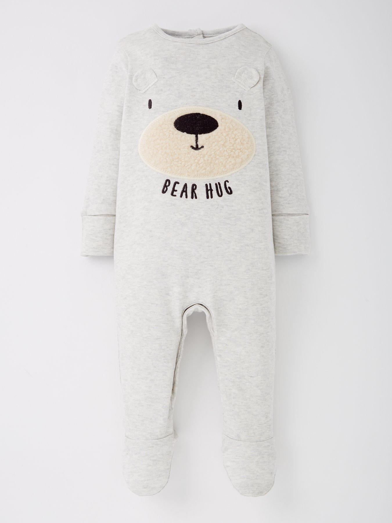  image of mini-v-by-very-boys-3-pack-bear-sleepsuit-multi