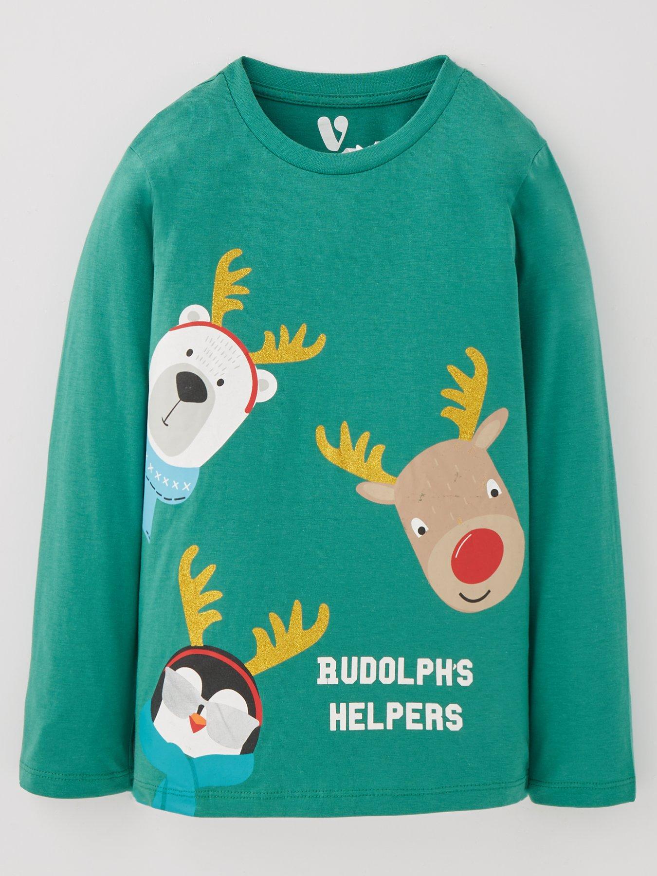 undefined Reindeer And Friends Long Sleeve Christmas T-Shirt - Multi