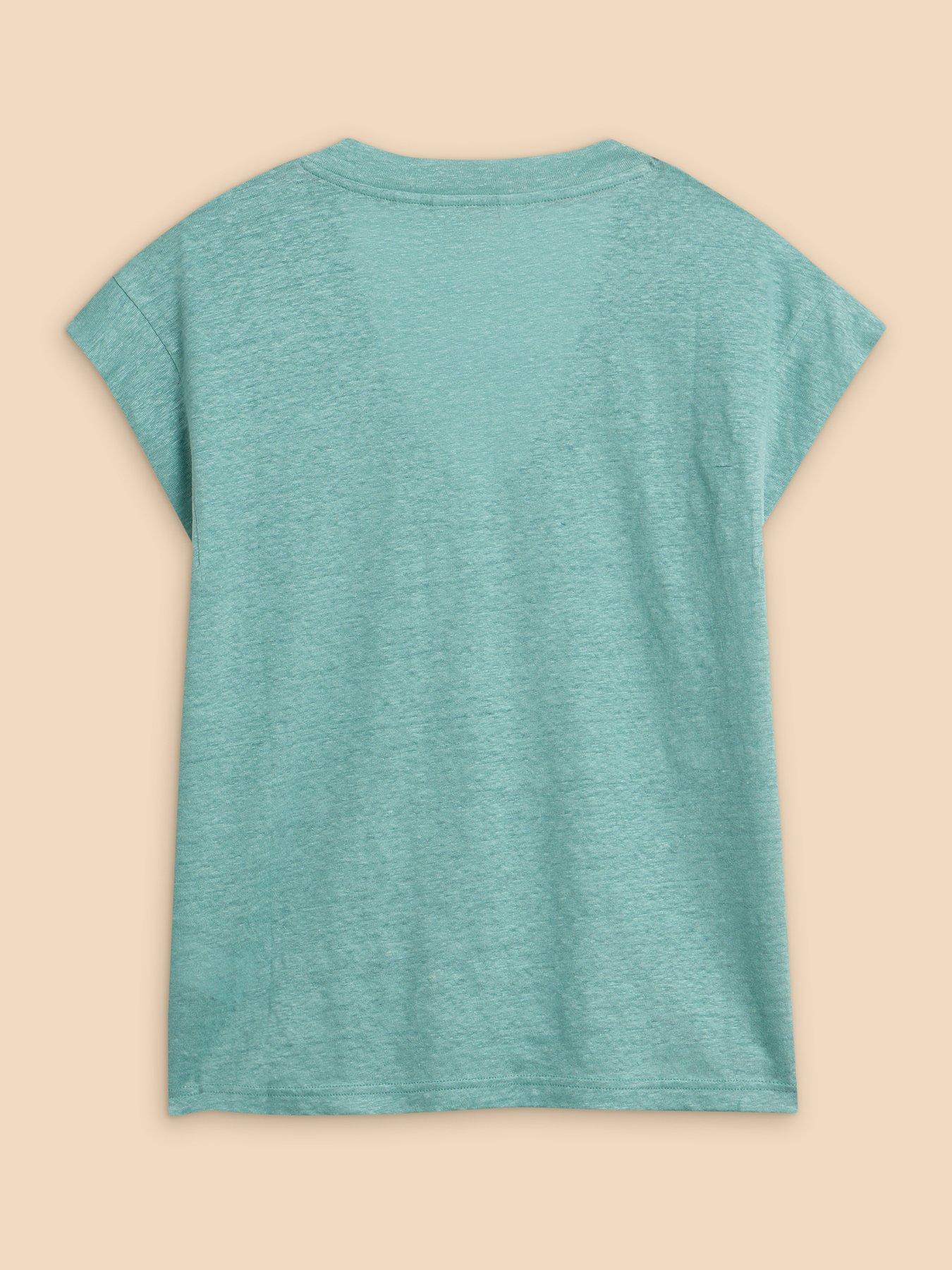  image of white-stuff-ivy-linen-v-neck-tee-blue