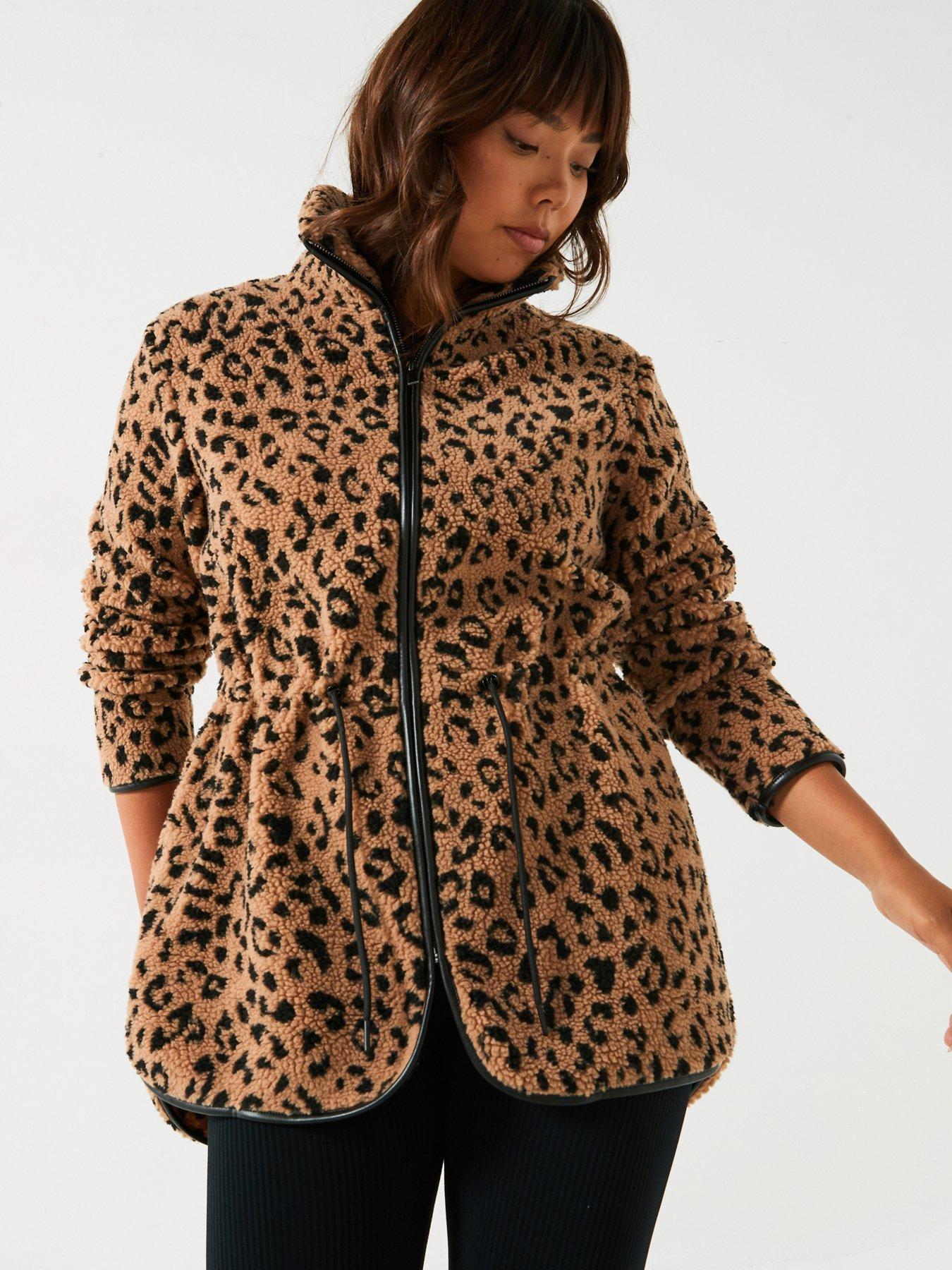 undefined Zip Through Fleece Jacket - Print