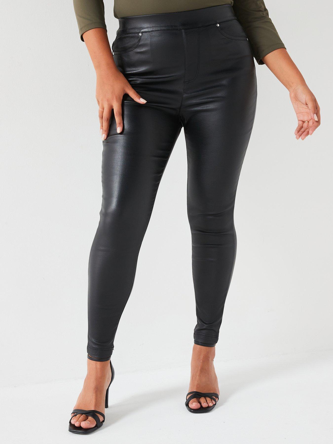 undefined Coated Stretch Jegging - Black