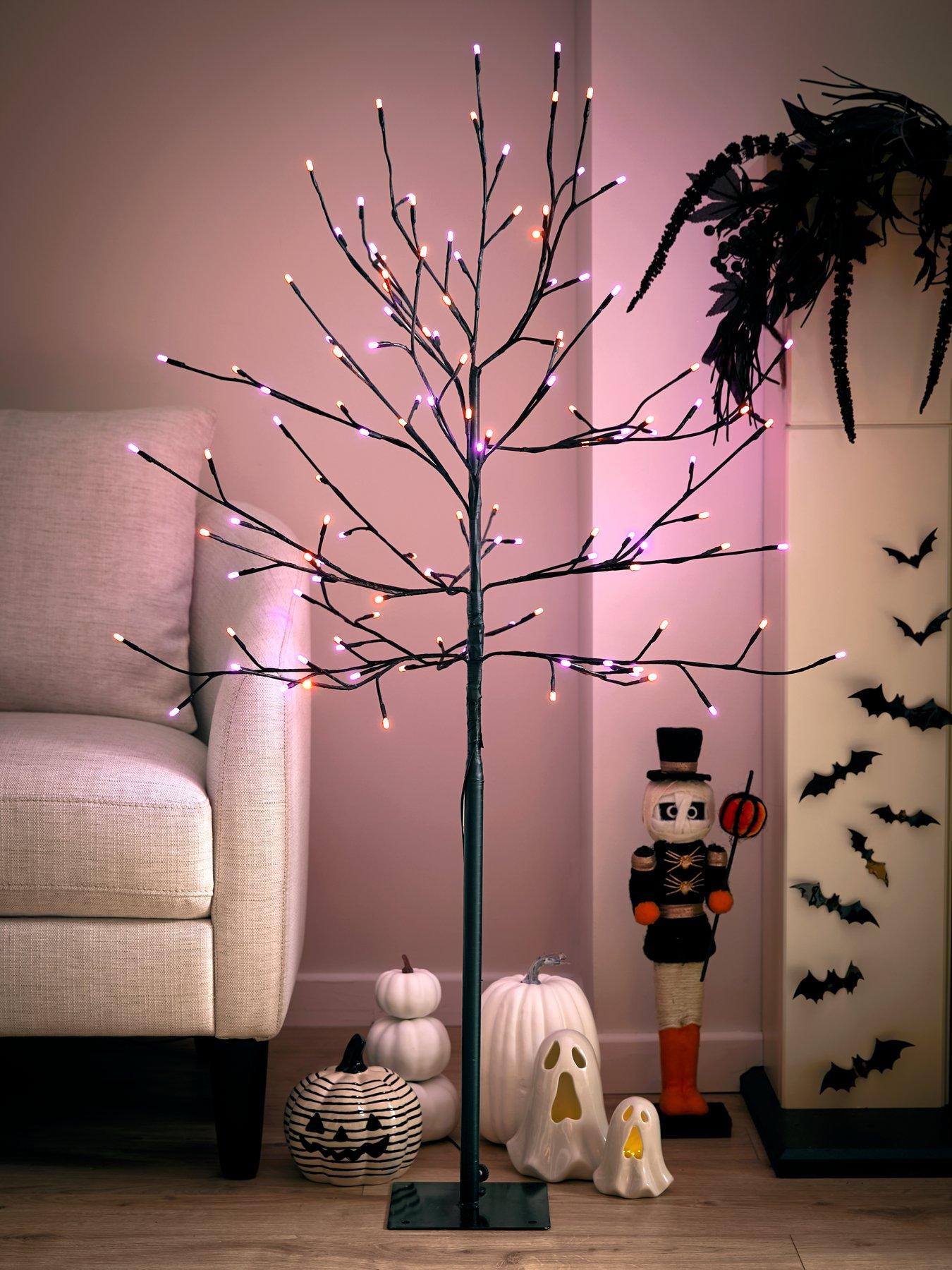 undefined Tall Light Up Black Halloween Tree