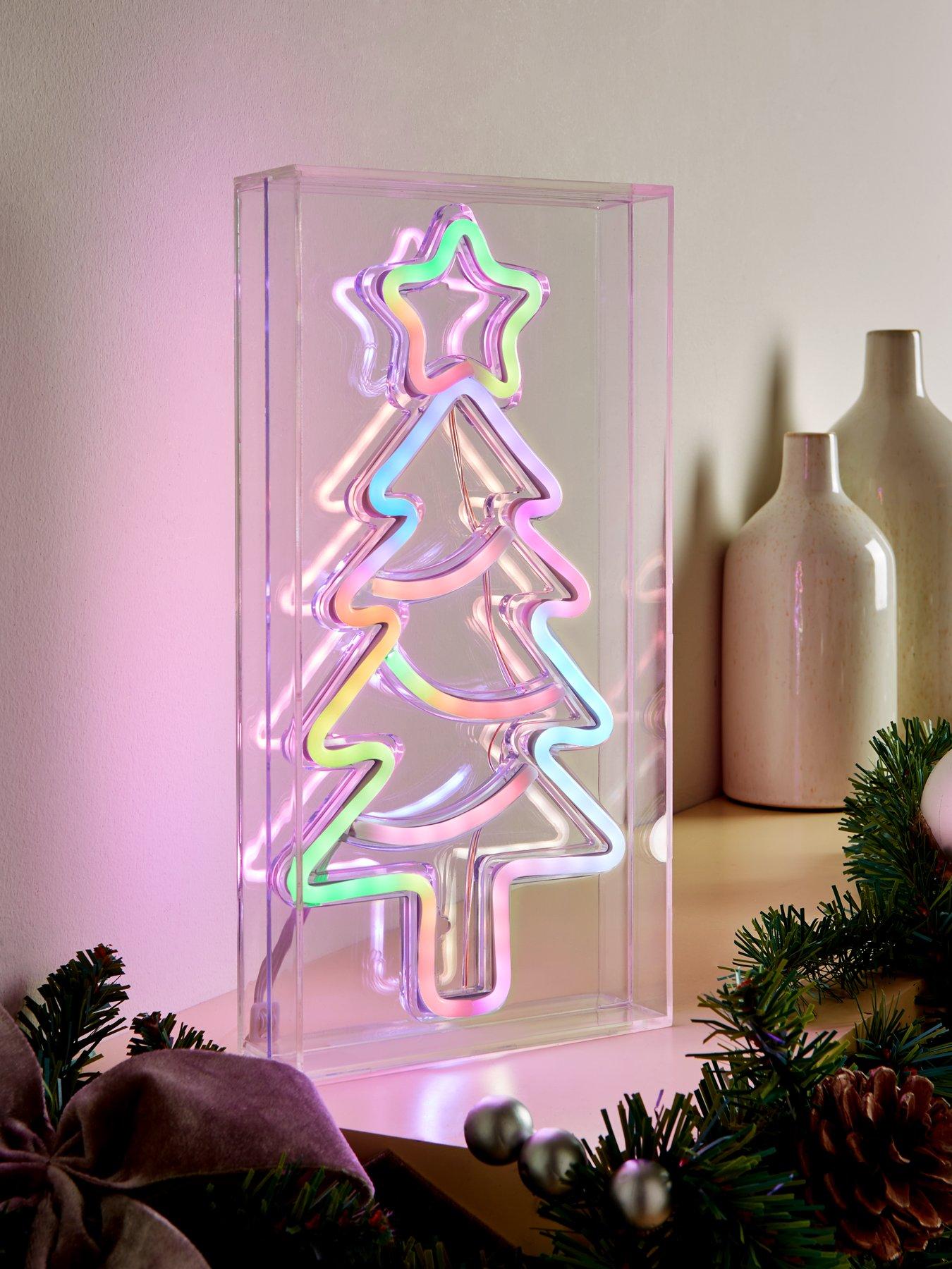 Festive 30 cm RGB Neon Christmas Tree with USB and Remote