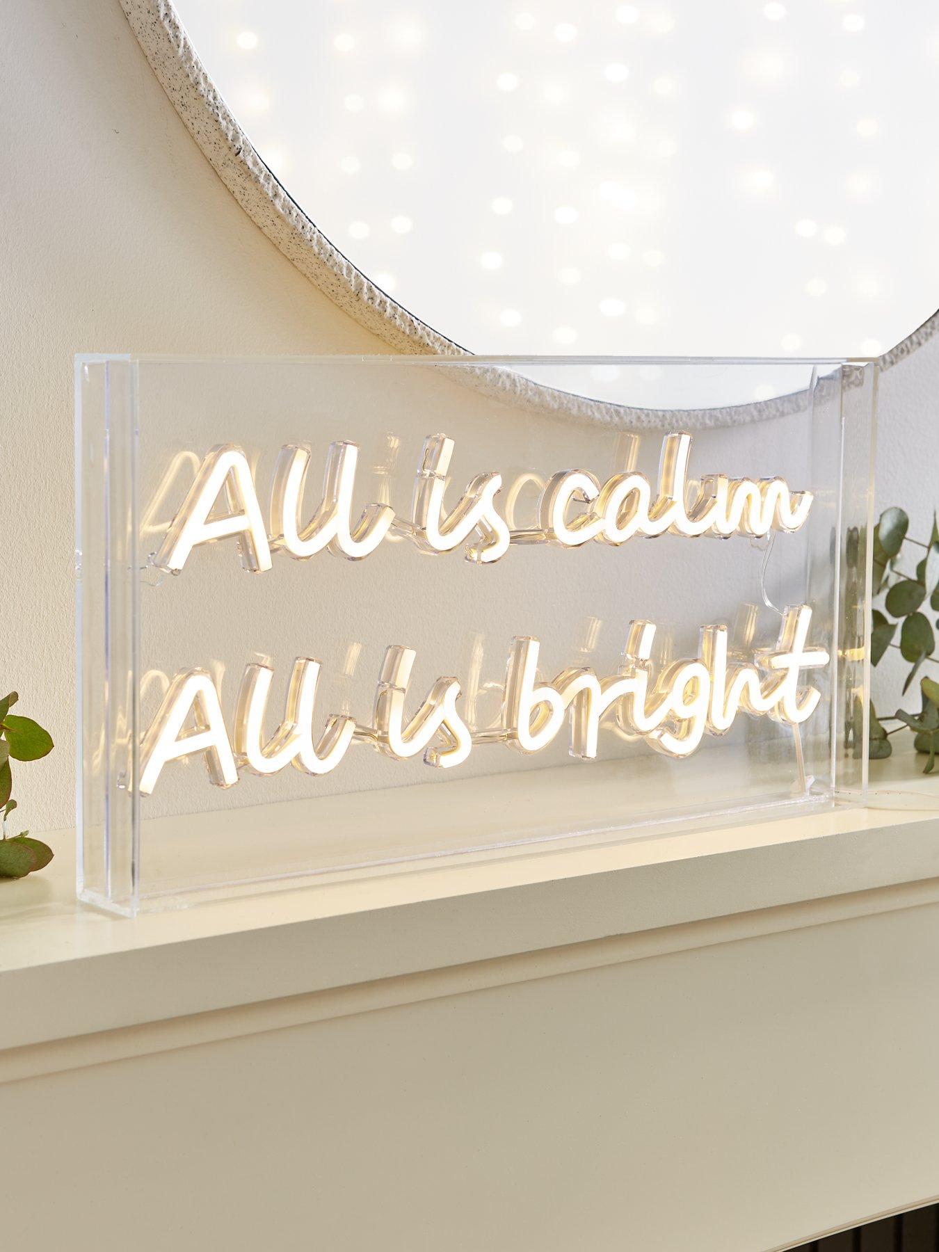 Image 1 of 4 of Festive All Is Calm and Bright Light Christmas Decoration
