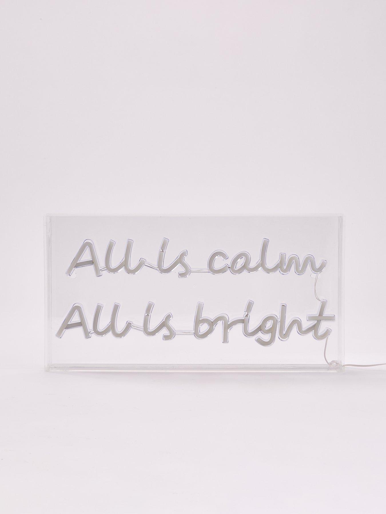 Image 3 of 4 of Festive All Is Calm and Bright Light Christmas Decoration