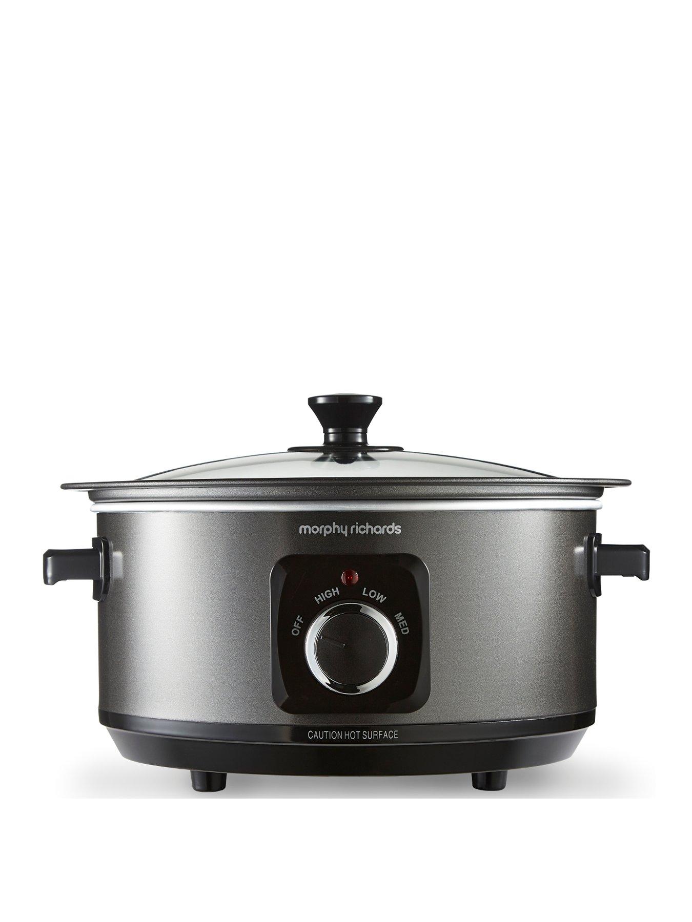Morphy Richards Sear And Stew Black Slow Cooker - 3.5L - Dishwasher Safe