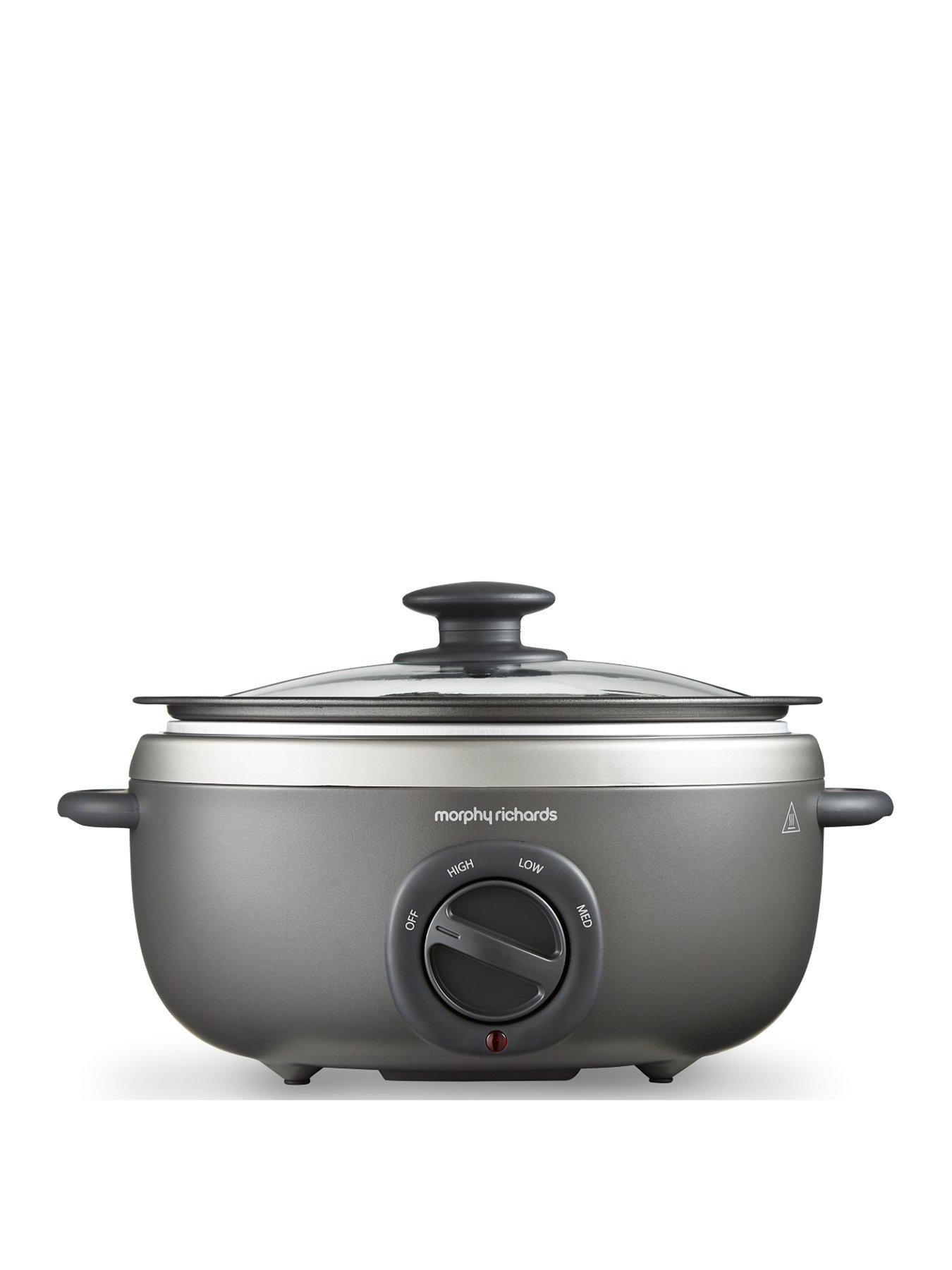 Morphy Richards 3.5L Sear and Stew Slow Cooker - Titanium - Oval - Dishwasher Proof
