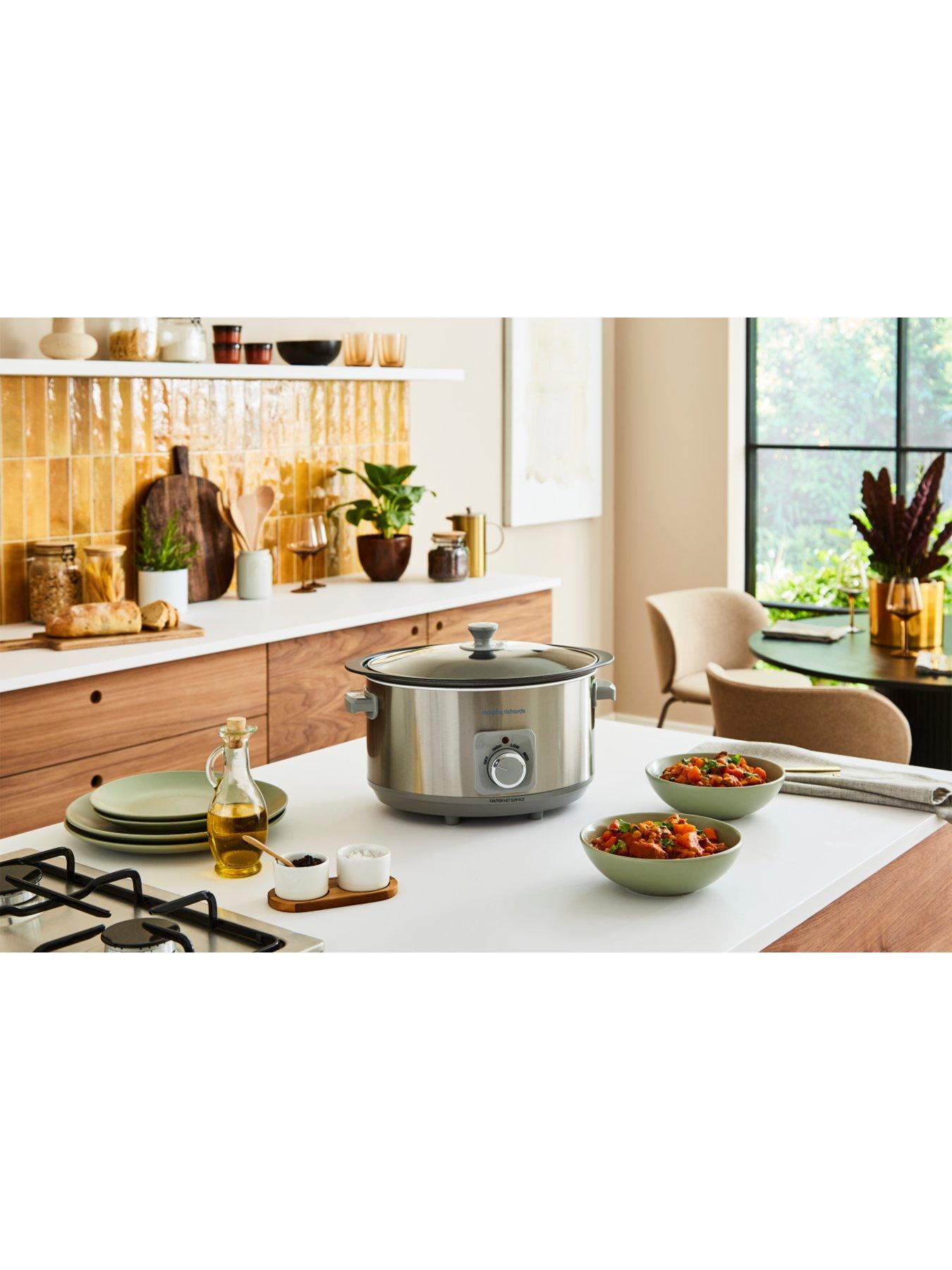 stillFront image of morphy-richards-65l-aluminium-slow-cooker-brushed-stainless-steel