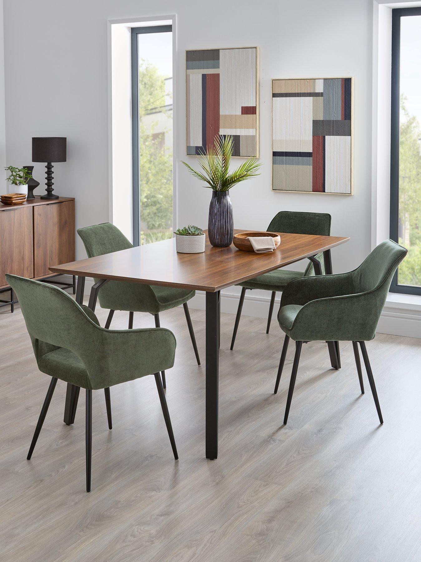 front image of very-home-sheldon-160-cm-dining-table-4-fabric-sheldon-chairs-brownblackgreen