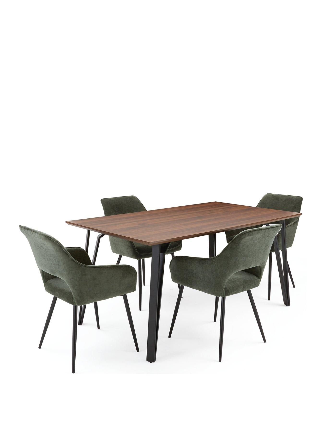 stillFront image of very-home-sheldon-160-cm-dining-table-4-fabric-sheldon-chairs-brownblackgreen