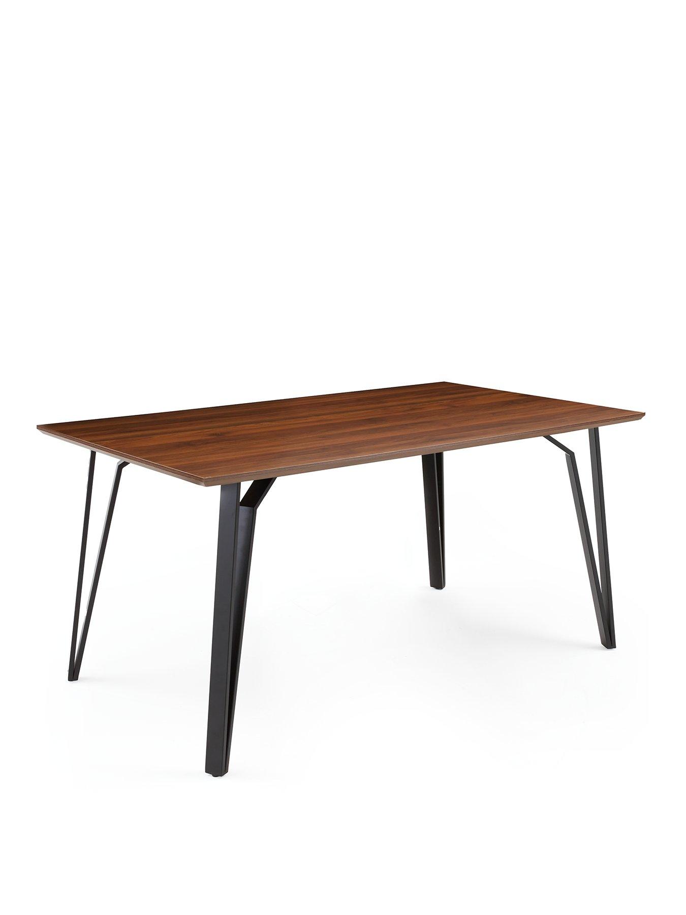  image of very-home-sheldon-160-cm-dining-table-4-fabric-sheldon-chairs-brownblackgreen