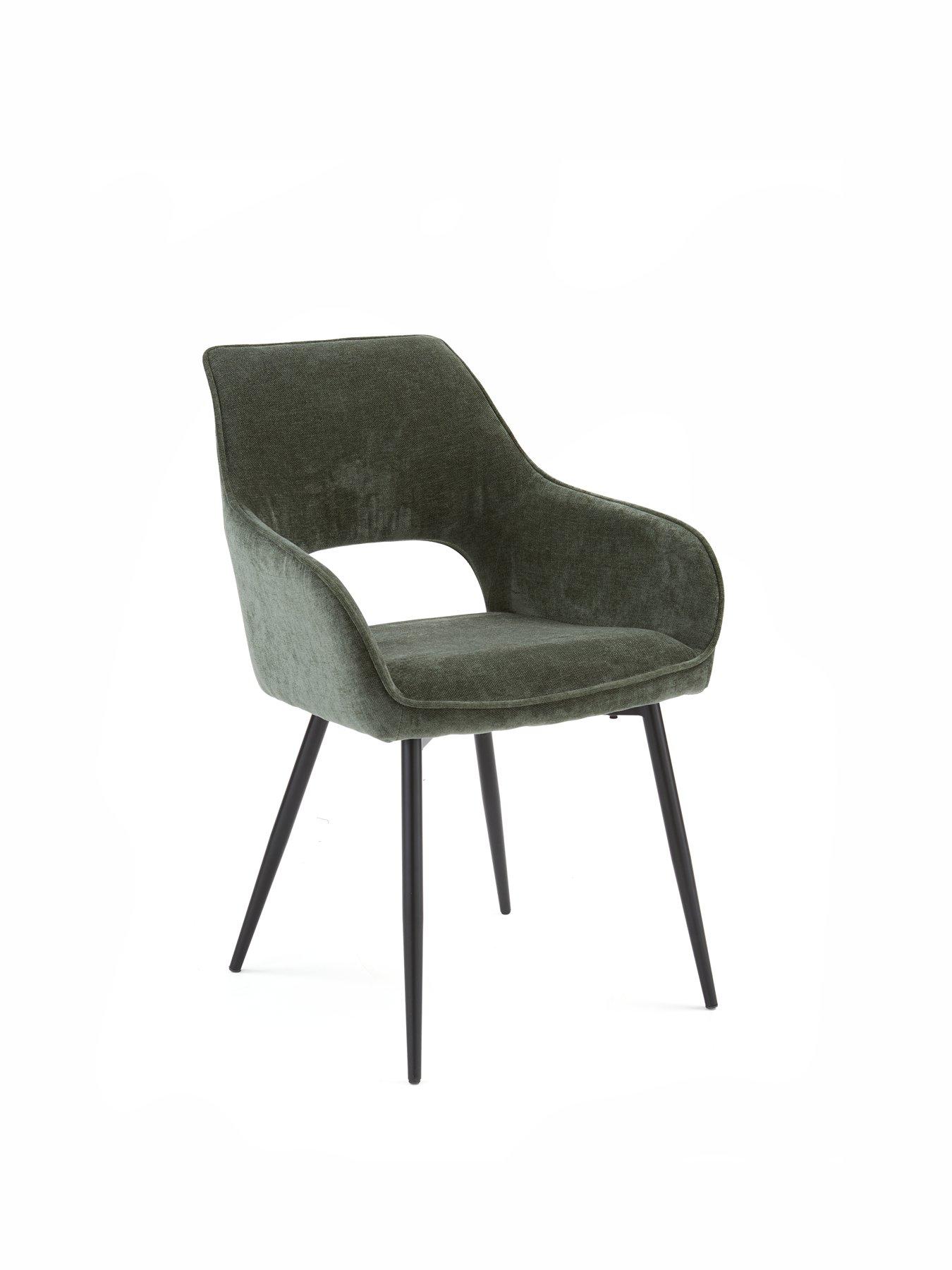  image of very-home-sheldon-160-cm-dining-table-4-fabric-sheldon-chairs-brownblackgreen