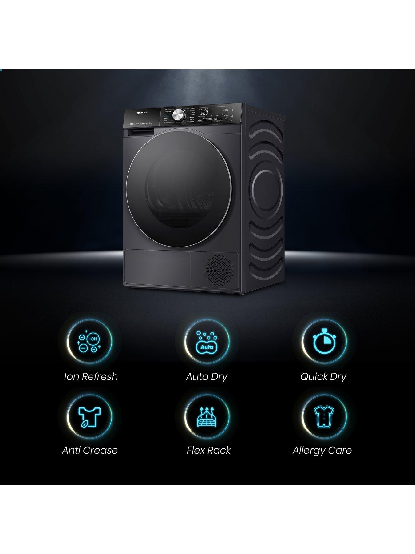 Image 2 of 7 of Hisense 5S Series DH5S102BB 10kg Load Tumble Dryer with Touch Control, Ion Refresh - Black - A+++ Rated