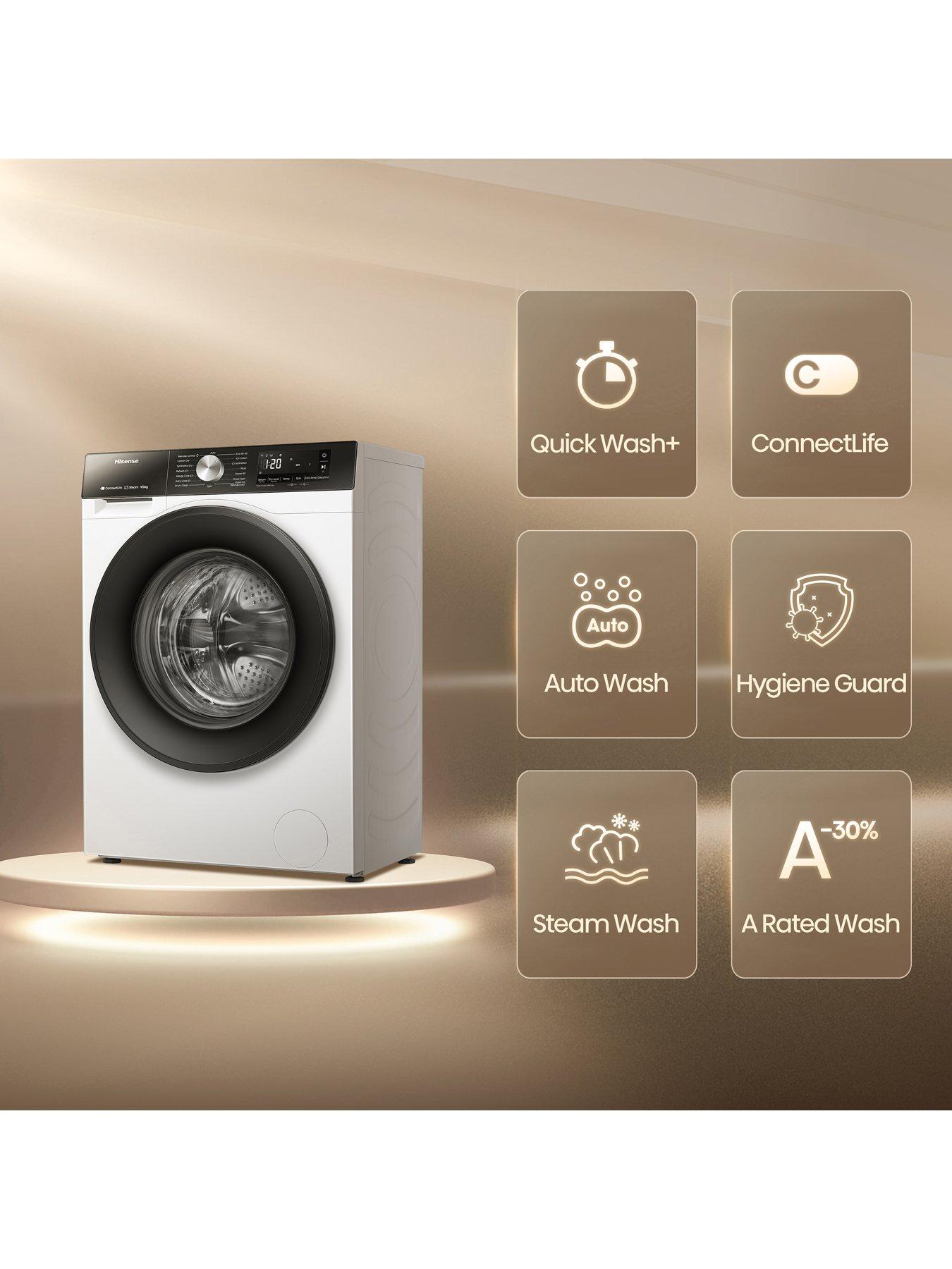 Image 3 of 8 of Hisense 3S Series WD3S9043BW3 9kg Wash, 6kg Dry, 1400 Spin Washer Dryer - White - A Rated