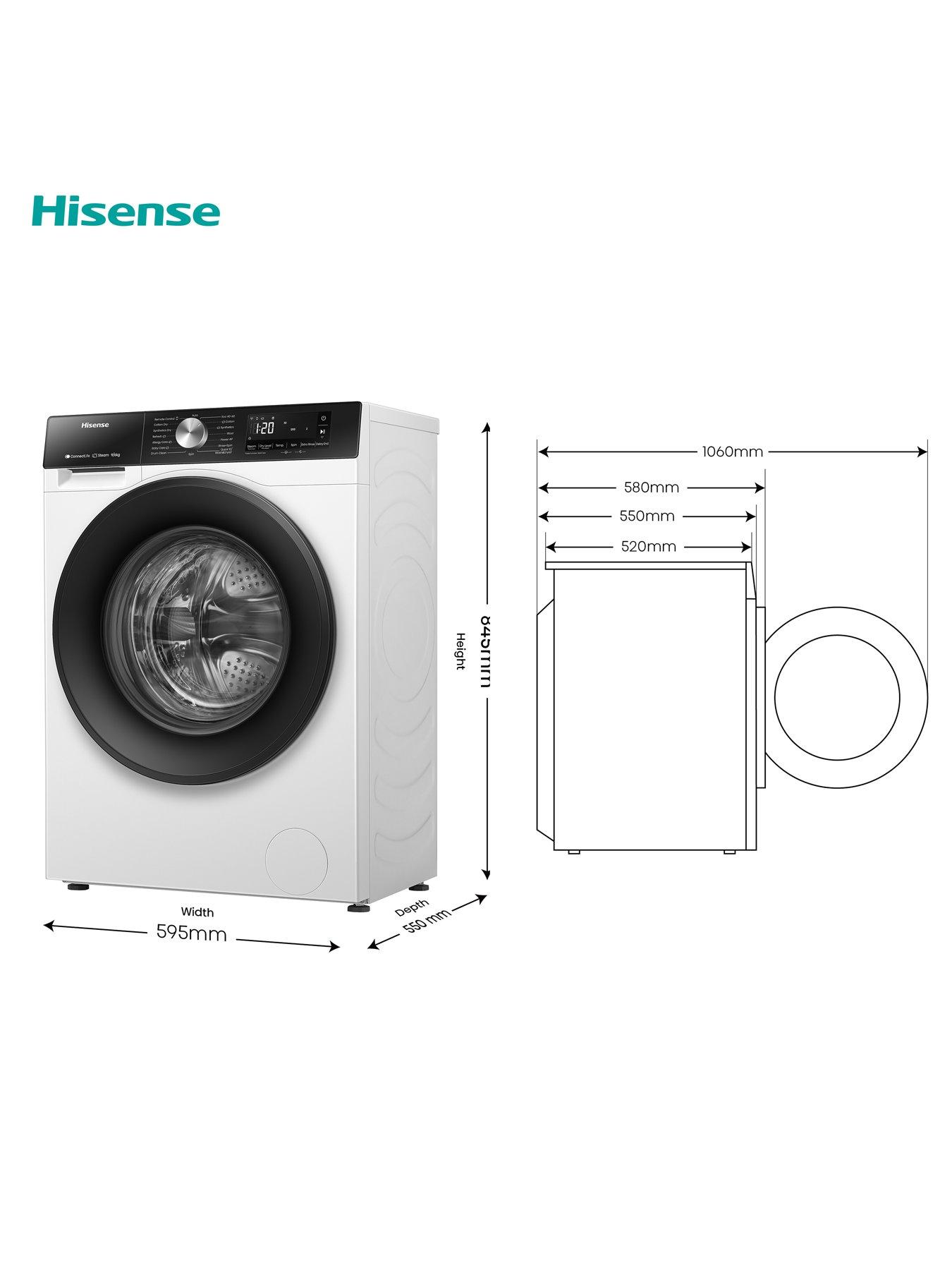 Image 6 of 8 of Hisense 3S Series WD3S9043BW3 9kg Wash, 6kg Dry, 1400 Spin Washer Dryer - White - A Rated