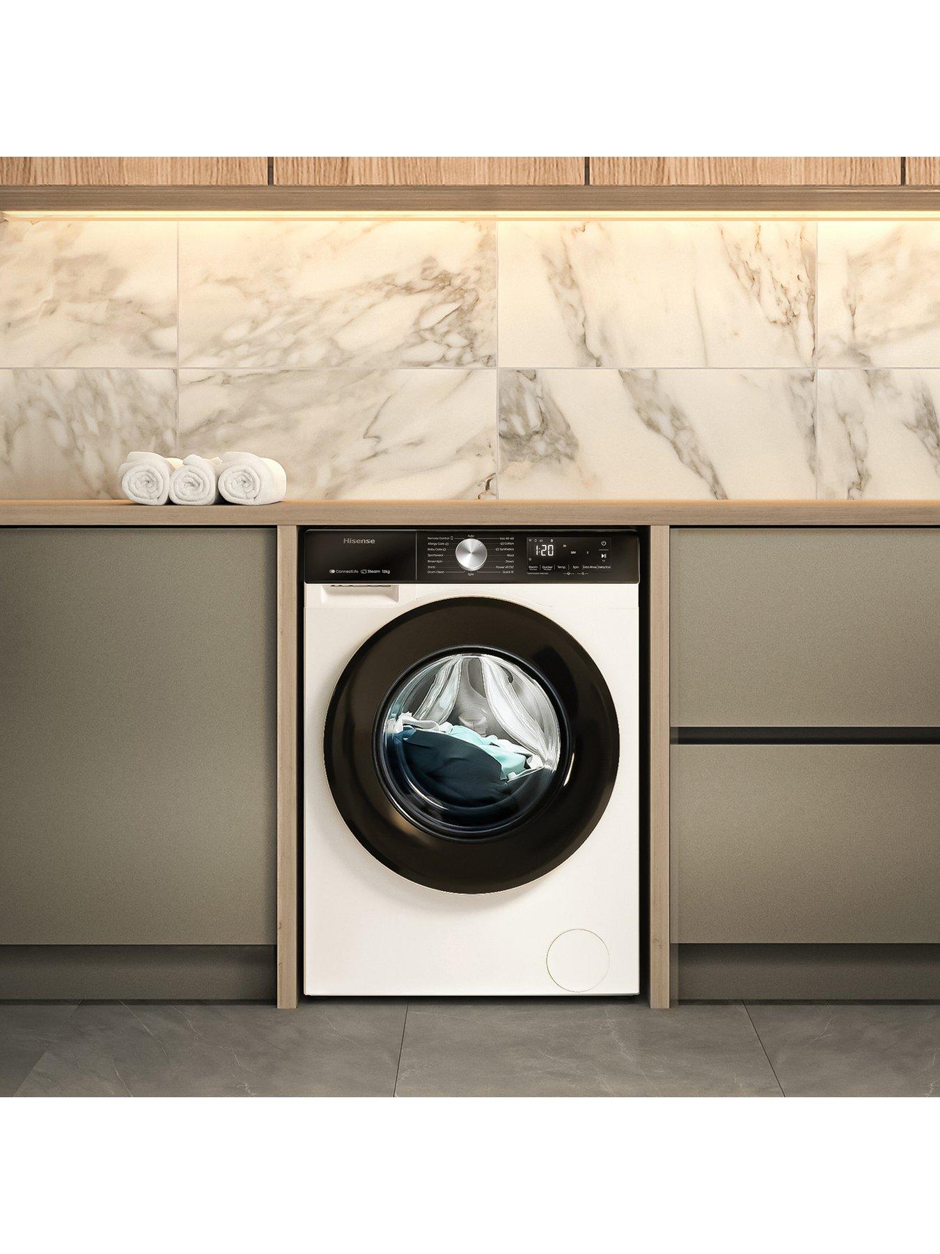  image of hisense-3s-series-wf3s1243bw3nbsp12kg-load-1400-spin-steam-washing-machine-white-a-rated