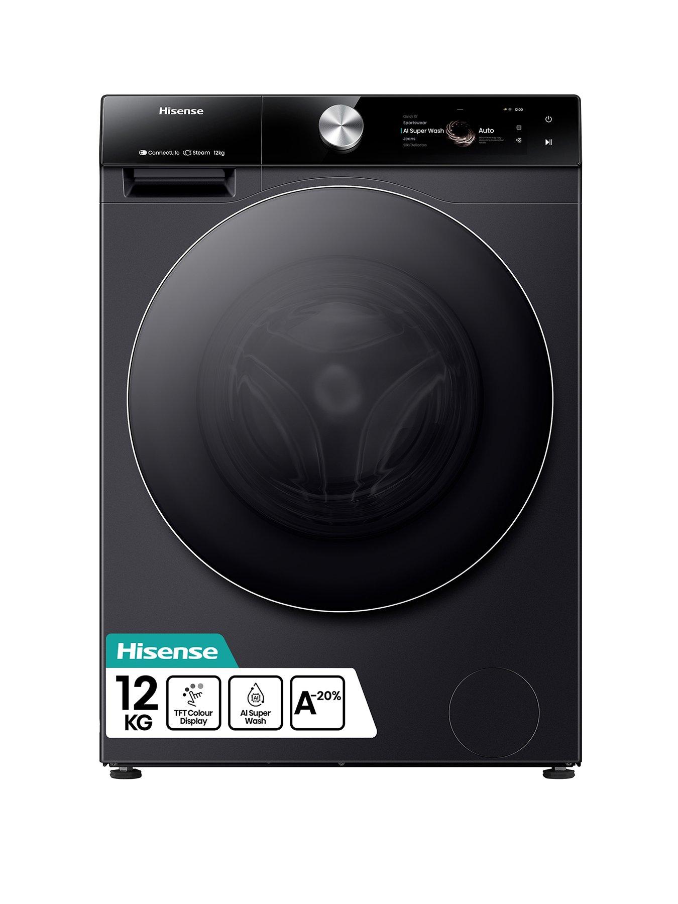 image of hisense-7s-series-wf7s1247bb-12kg-load-1400-spin-ai-washing-machine-with-touch-control-black-a-rated
