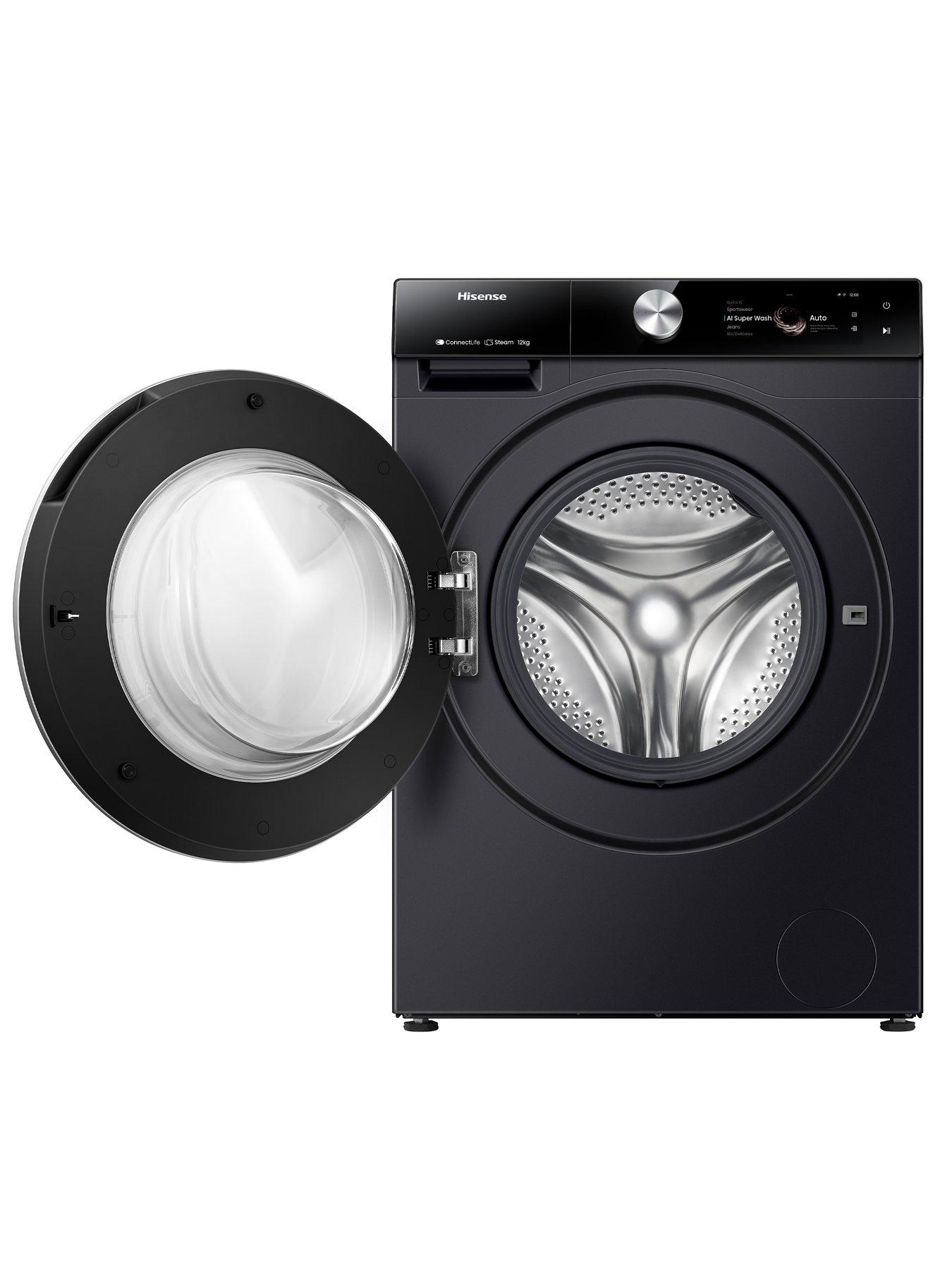  image of hisense-7s-series-wf7s1247bb-12kg-load-1400-spin-ai-washing-machine-with-touch-control-black-a-rated