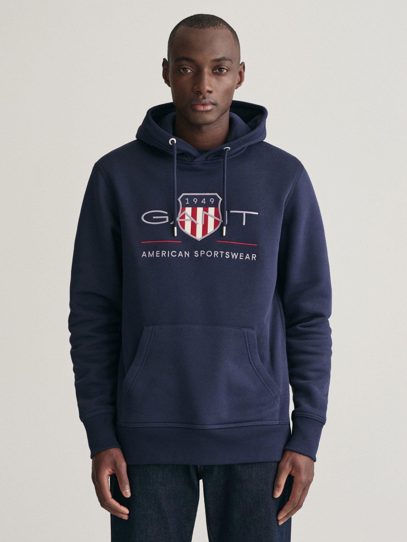GANT Logo Overhead Hoodie - Navy