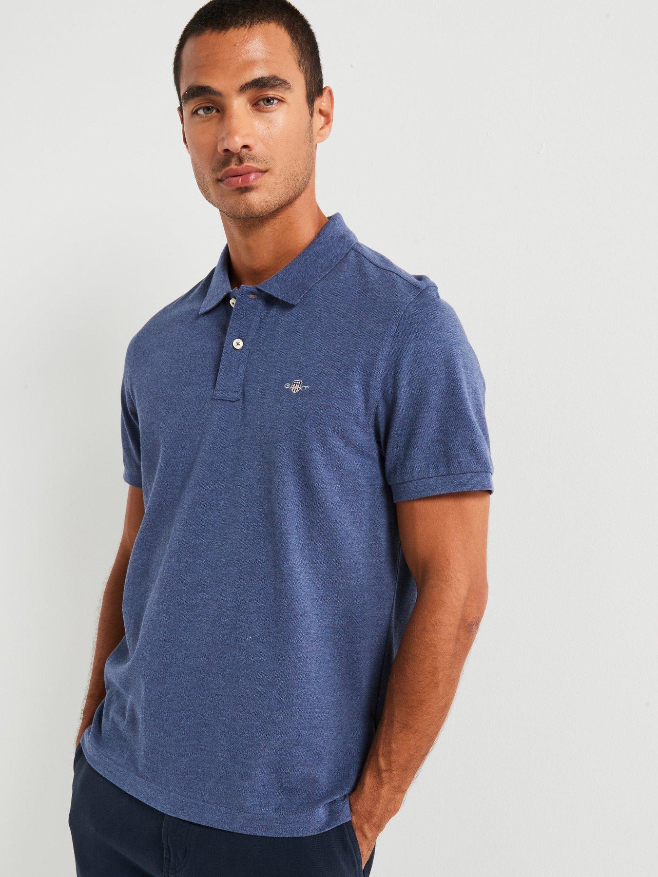 GANT Regular Fit Shield Pique Polo Shirt - Blue