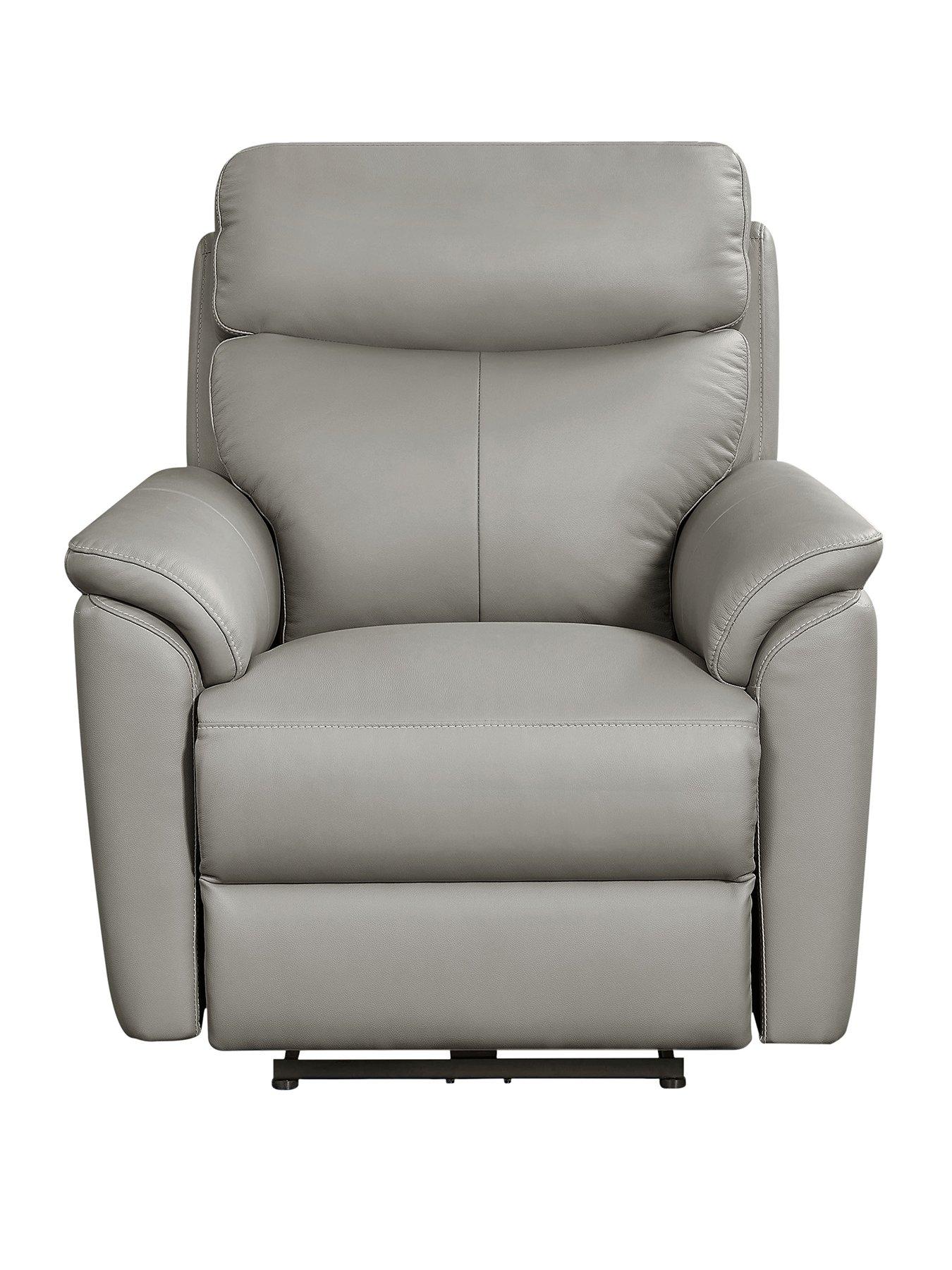 Image 1 of 5 of Very Home Carson Real Leather/Faux Leather Power Recliner Armchair