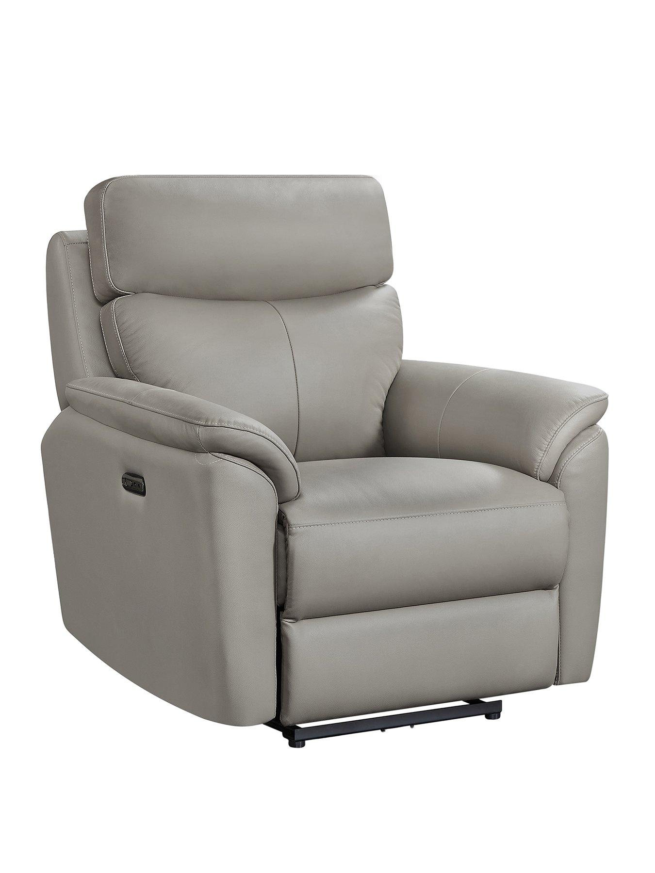 Image 2 of 5 of Very Home Carson Real Leather/Faux Leather Power Recliner Armchair