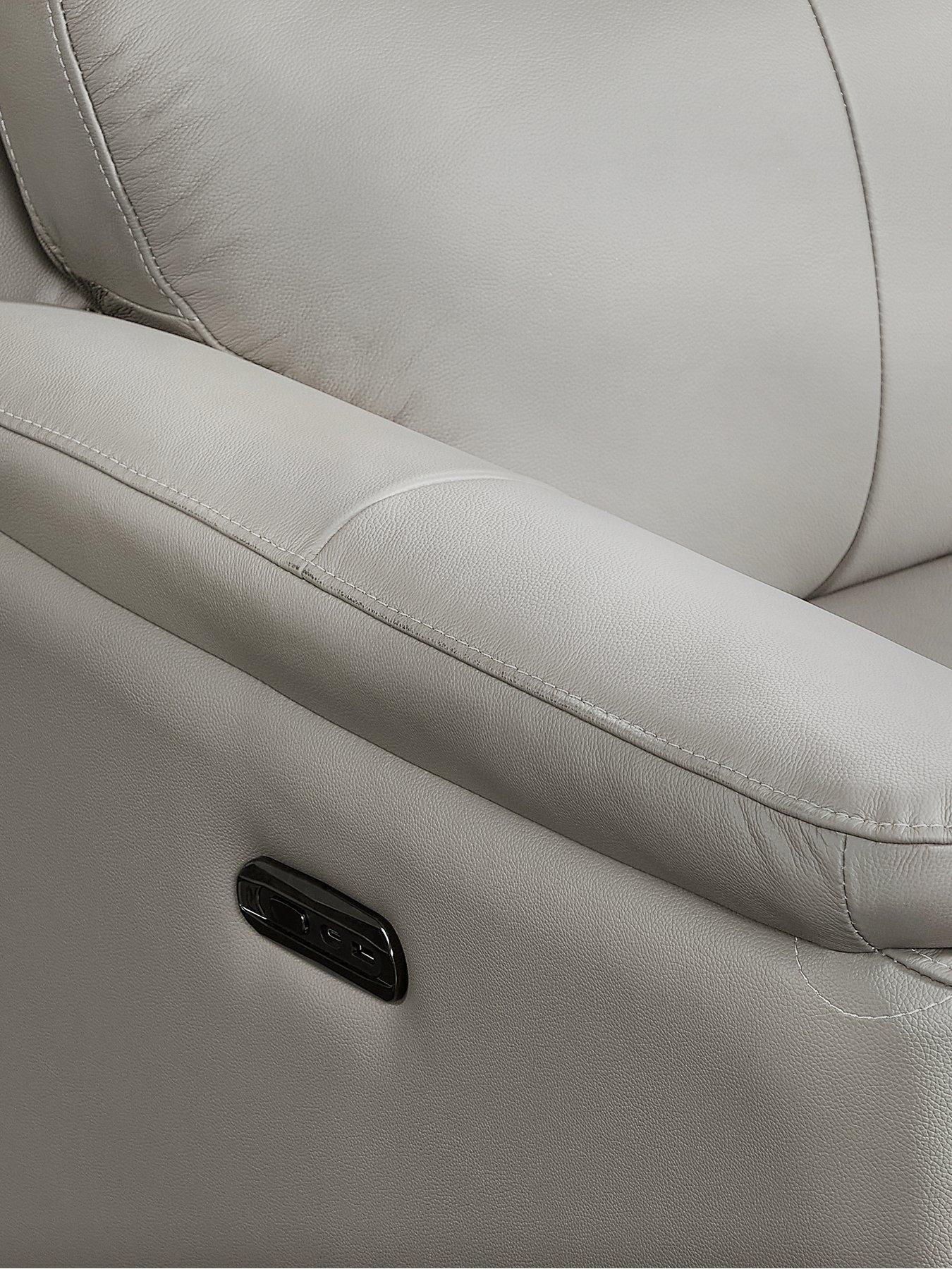 Image 4 of 5 of Very Home Carson Real Leather/Faux Leather Power Recliner Armchair