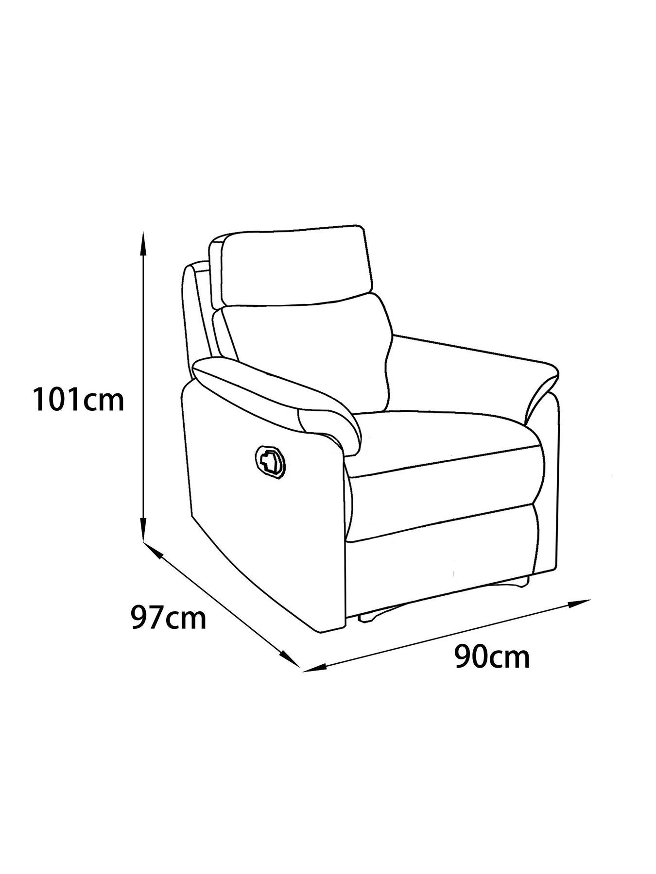 Image 5 of 5 of Very Home Carson Real Leather/Faux Leather Power Recliner Armchair