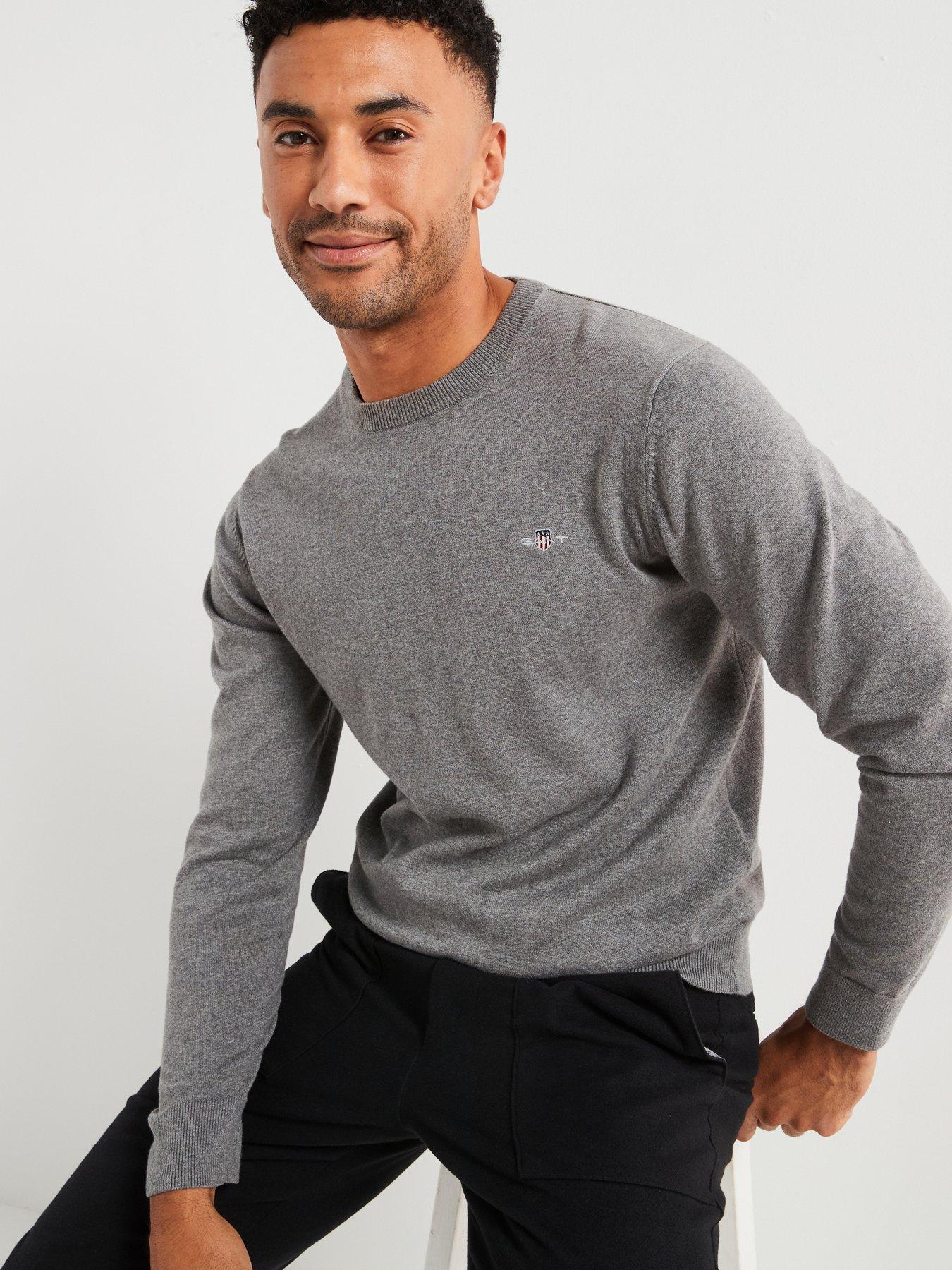 Image 5 of 6 of GANT Cotton Crew Knitted Jumper - Grey