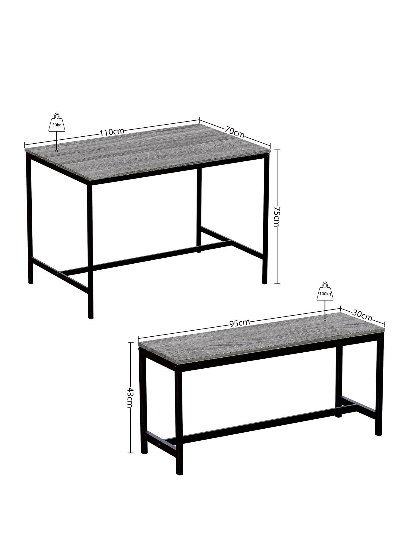 Image 7 of 7 of Vida Designs Roslyn 4 Seater Dining Table With Bench Set