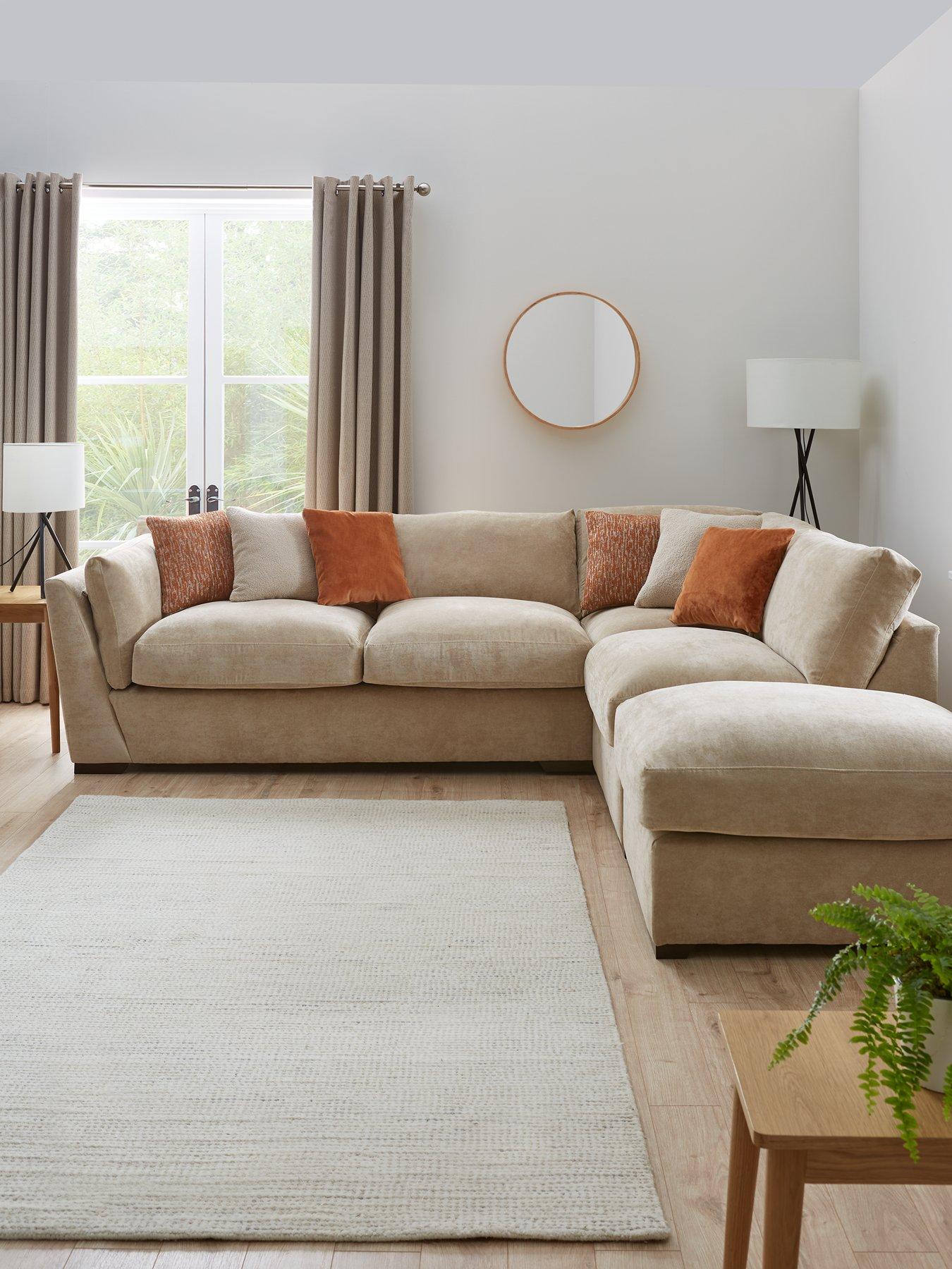  image of very-home-lexington-right-hand-corner-chaise-with-footstool