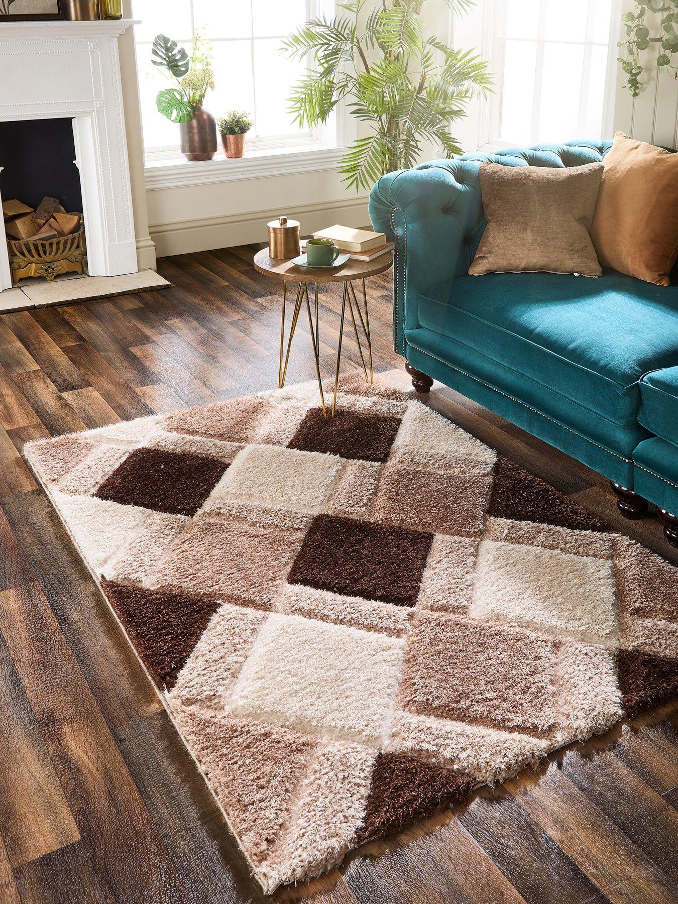 very-home-3d-geo-shaggy-rug-beige