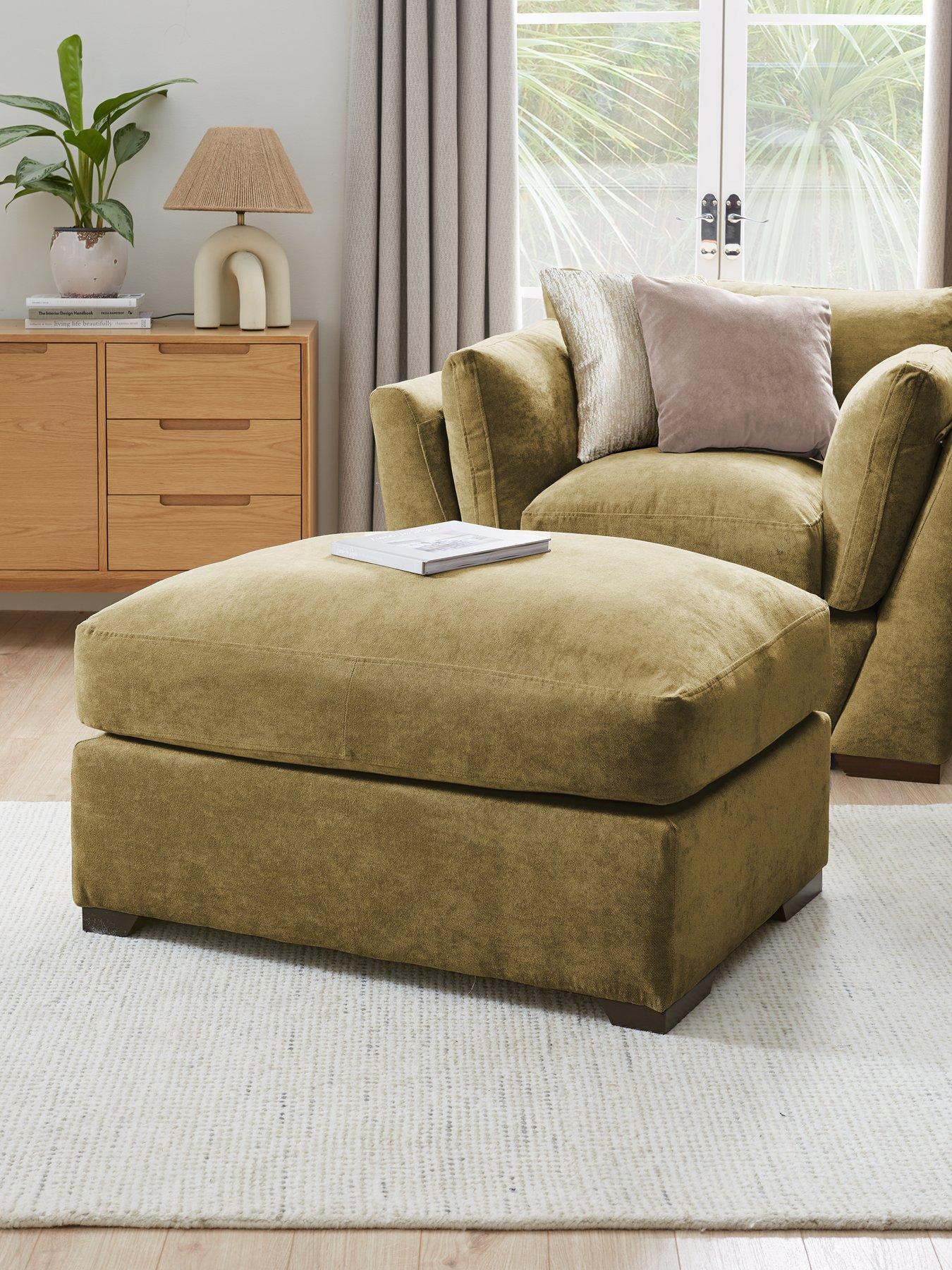 The Very Collection Lexington Large Fabric Footstool - Made to Order in the UK - FSC® Certified