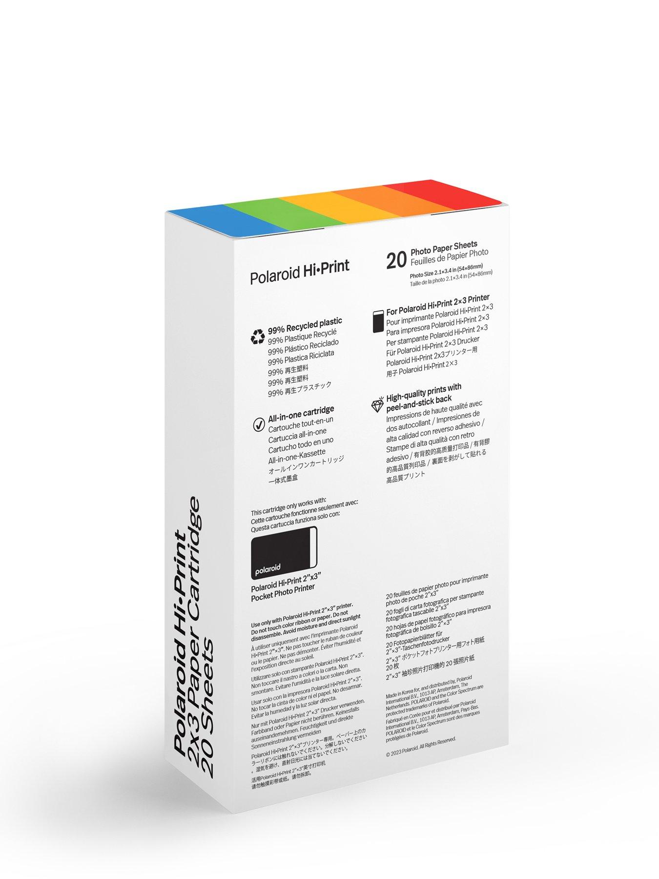  image of polaroid-hiprint-2x3-cartridge-20-sheets