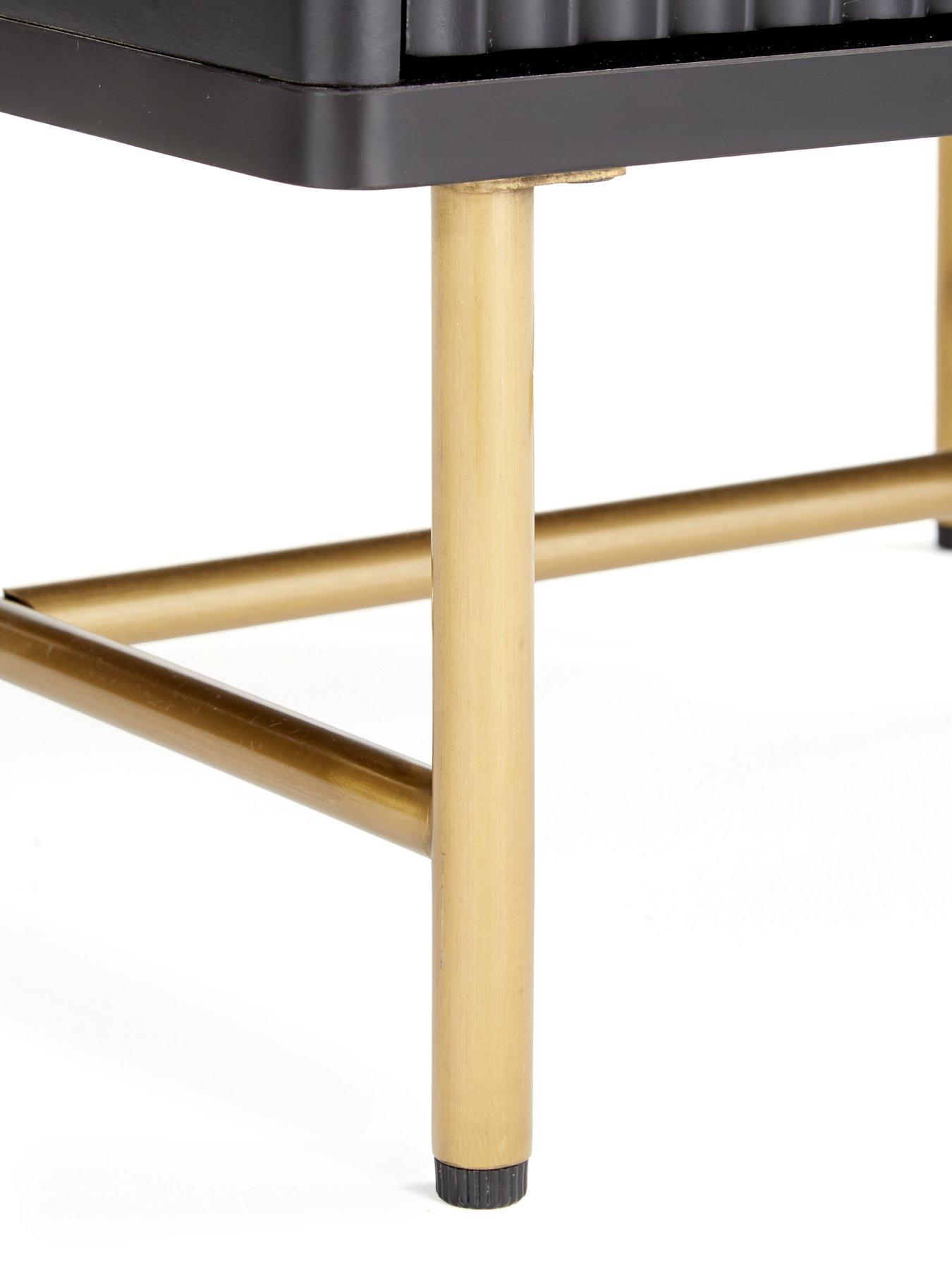  image of the-very-collection-cora-2-drawer-bedside-chest-blackbrass