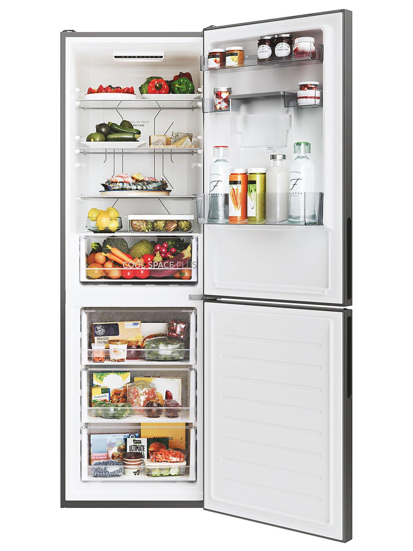  image of hoover-hoce4t618ewsk-60-x-185cm-e-rated-wtd-freestanding-fridge-freezer-silver