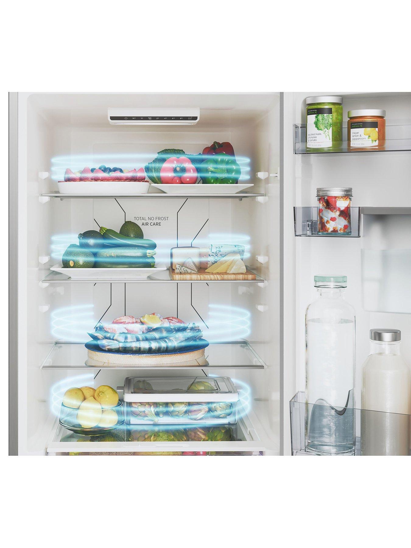  image of hoover-hoce4t618ewsk-60-x-185cm-e-rated-wtd-freestanding-fridge-freezer-silver