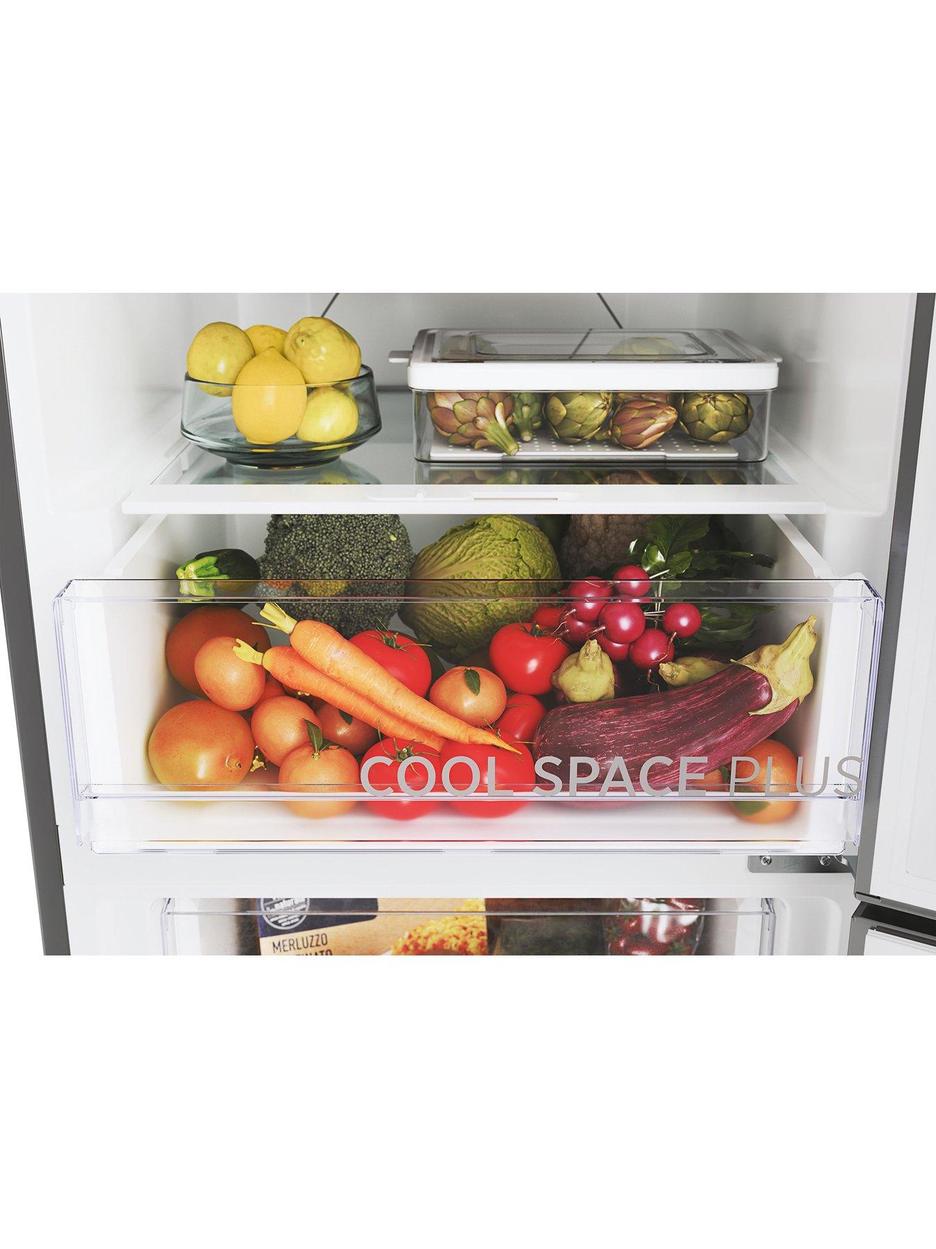  image of hoover-hoce4t618ewsk-60-x-185cm-e-rated-wtd-freestanding-fridge-freezer-silver