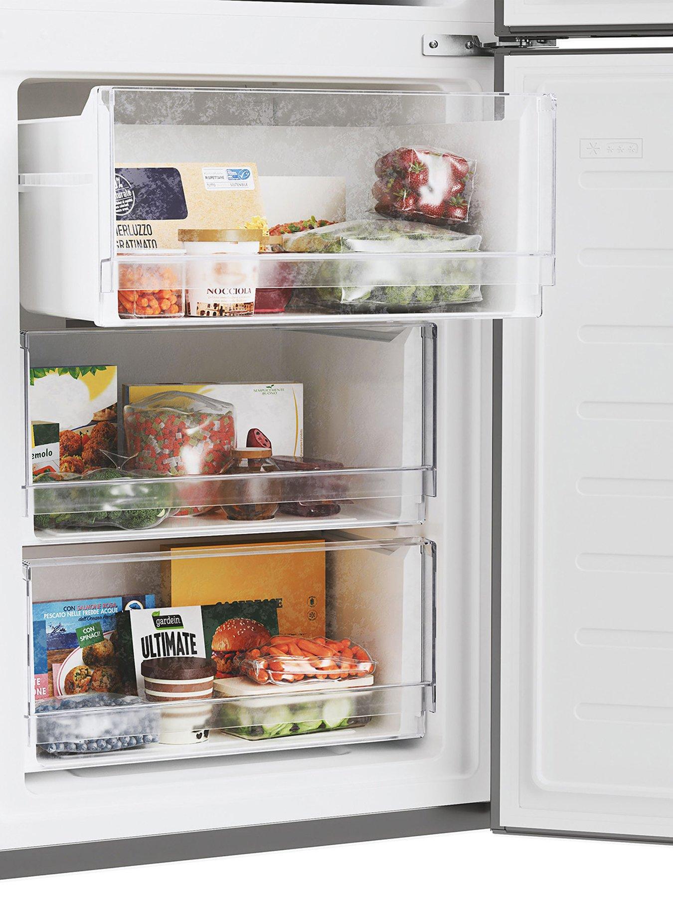  image of hoover-hoce4t618ewsk-60-x-185cm-e-rated-wtd-freestanding-fridge-freezer-silver