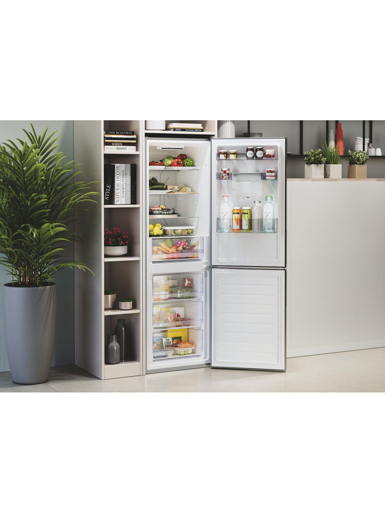  image of hoover-hoce4t618ewsk-60-x-185cm-e-rated-wtd-freestanding-fridge-freezer-silver