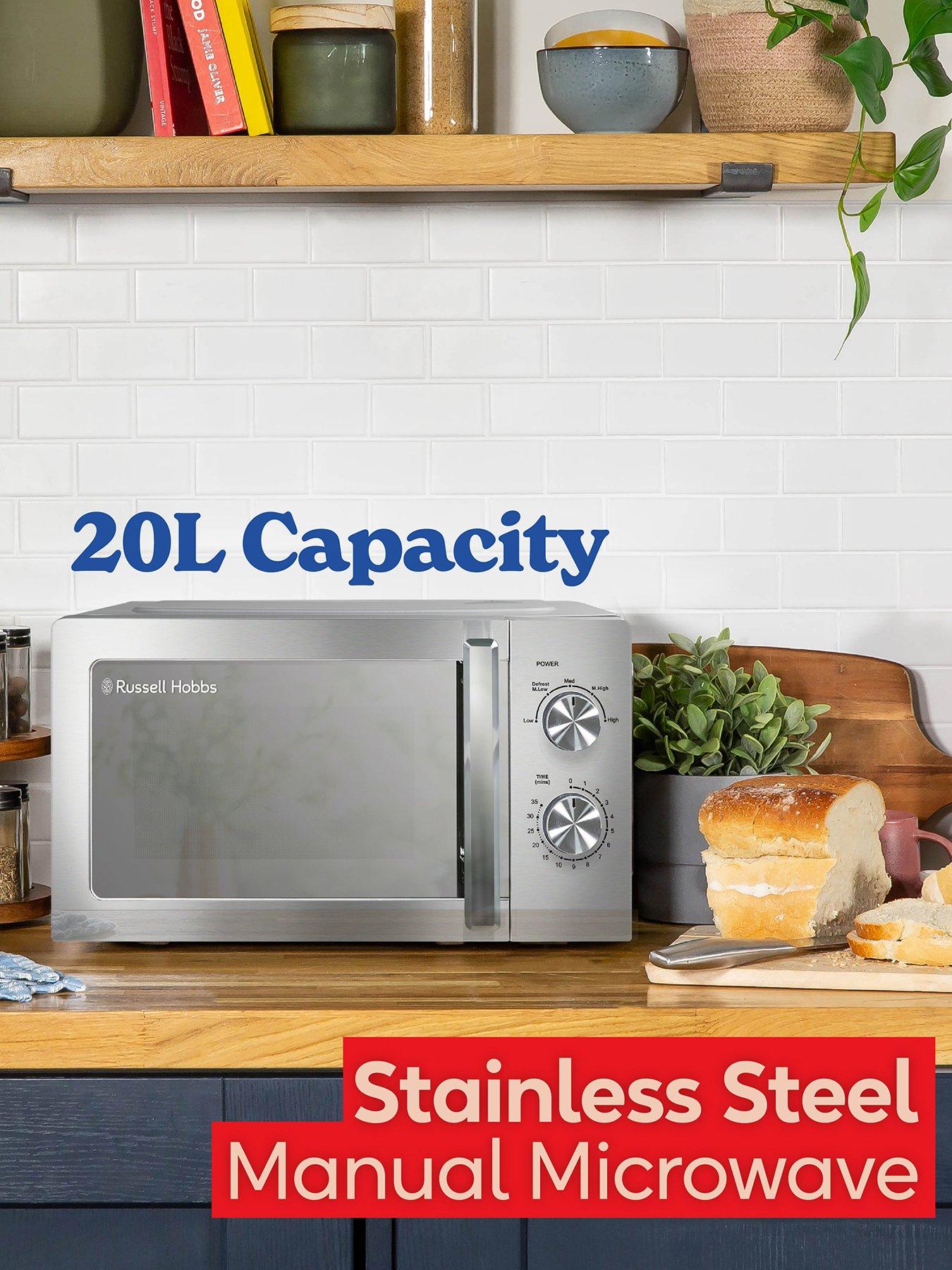  image of russell-hobbs-rhmm827ss-compact-20l-manual-microwave-in-stainless-steel